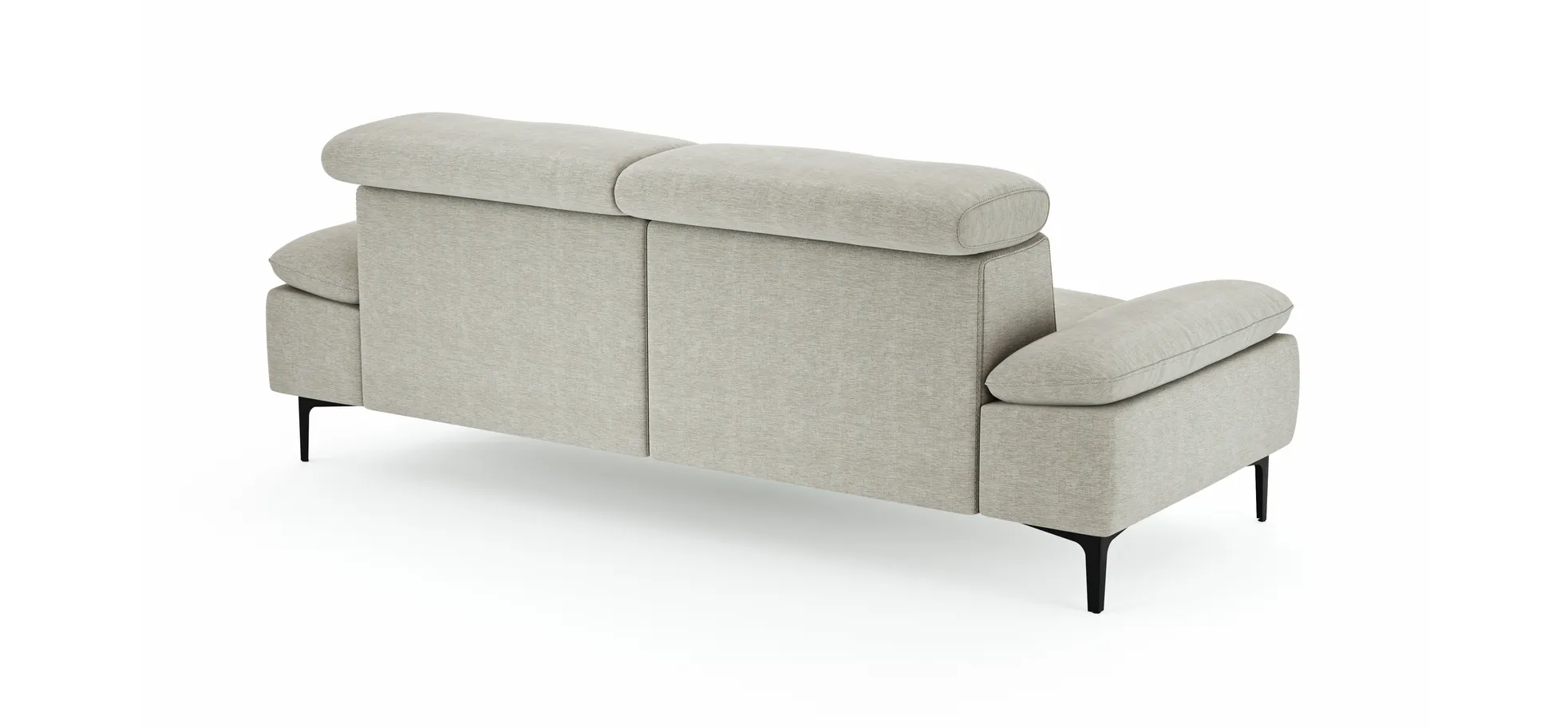 Sofa Felipa - 3-Sitzer inkl. Kopfteil verstellbar, Stoff, Natur