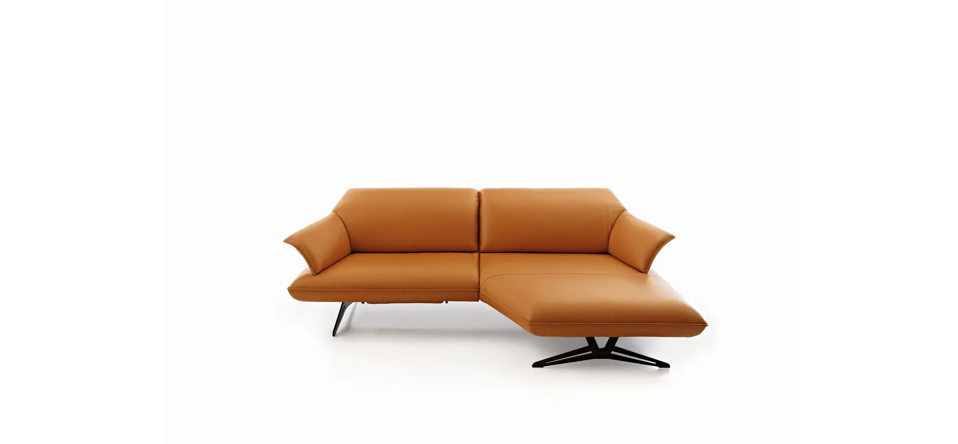 Ecksofa, Leder Farbe Gold - LS24 Bocina