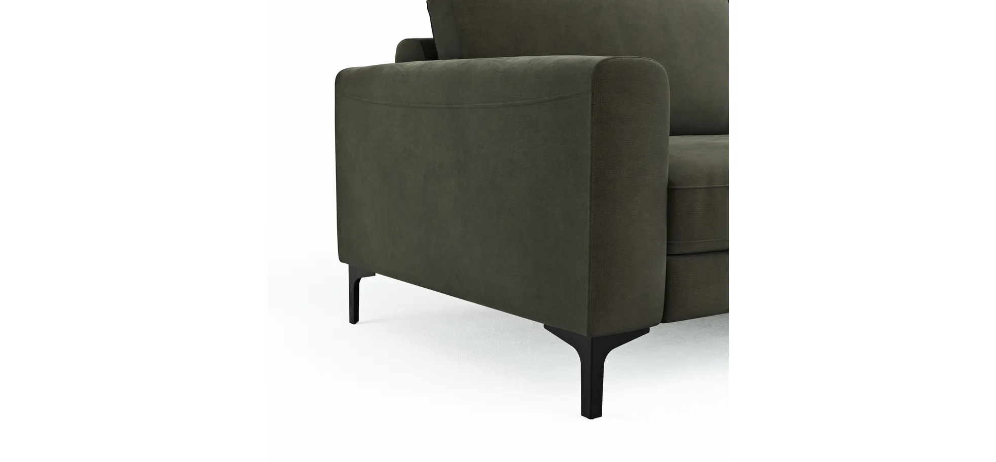 Sofa Oviedo - 2-Sitzer, Stoff, Braungrün