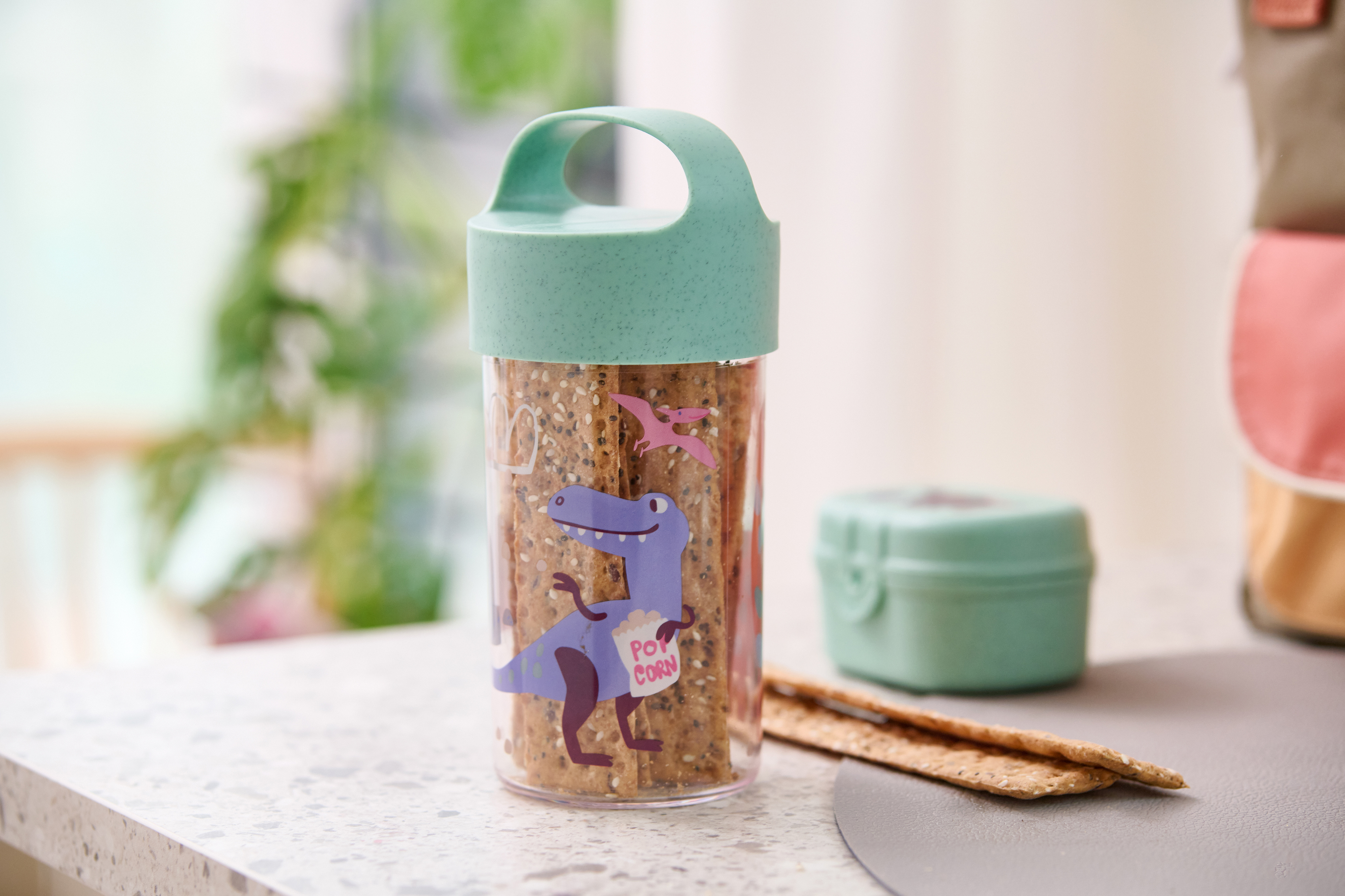 Snackpot / Trinkflasche 500ml, organic green rex - sicher, robust, 100% CO2-neutral