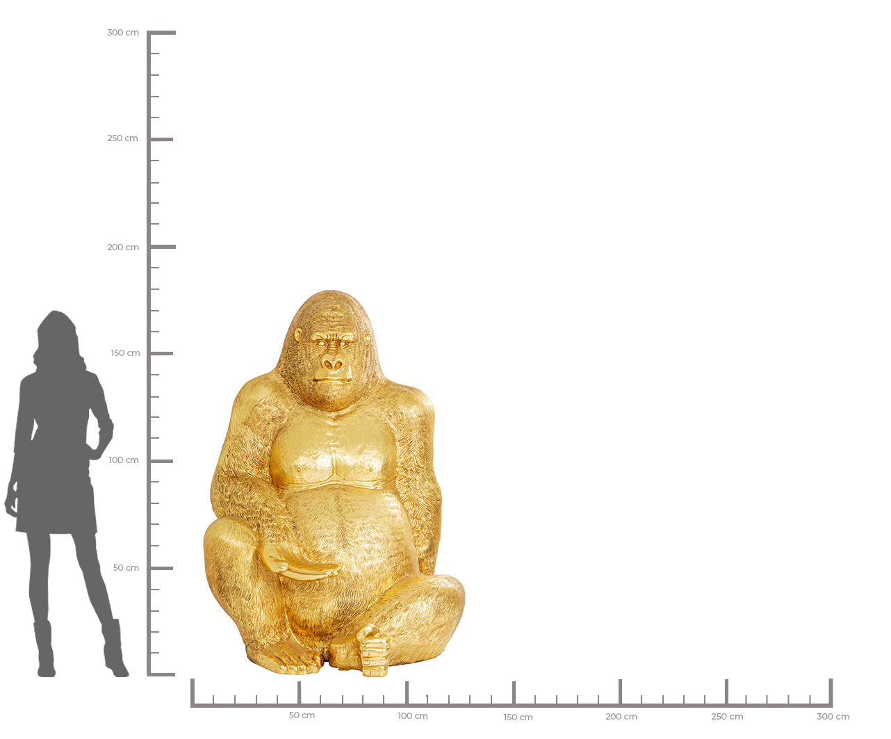 Deko Figur Gorilla XL, gold - Accessoires
