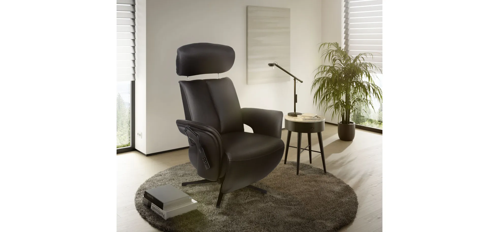 Fernsehsessel, Leder schokobraun - Mathis