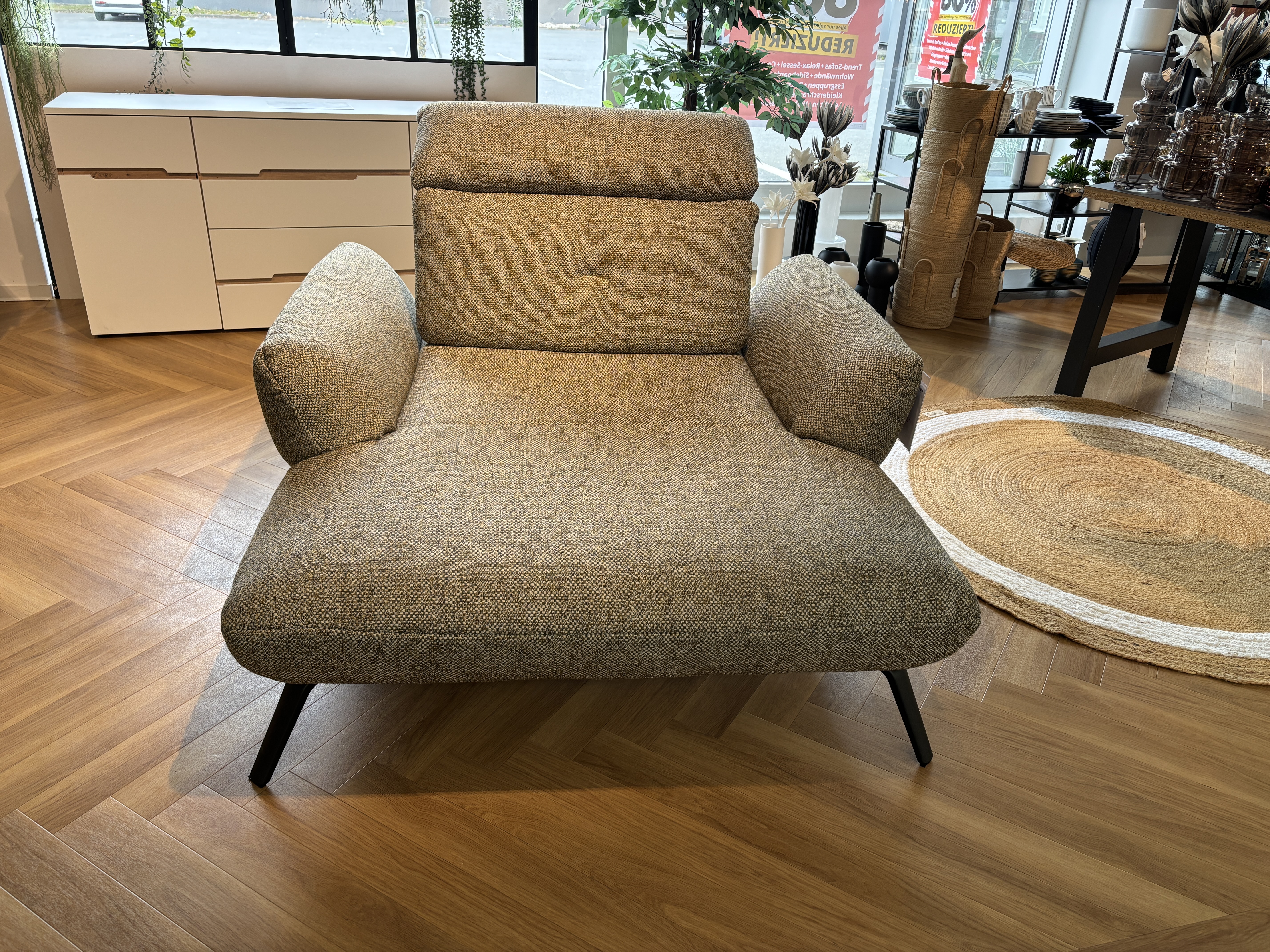 Loveseat, Stoff Lime, Metallfüße - Seattle