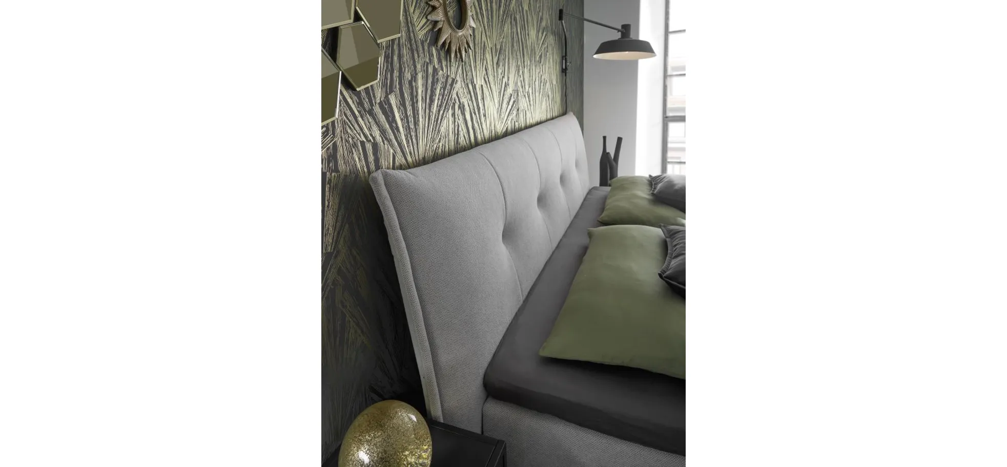 Boxspringbett HAROA- Liegefläche ca. 180x200 cm, Stoff, Hellgrau, TFK H4/TFK H4