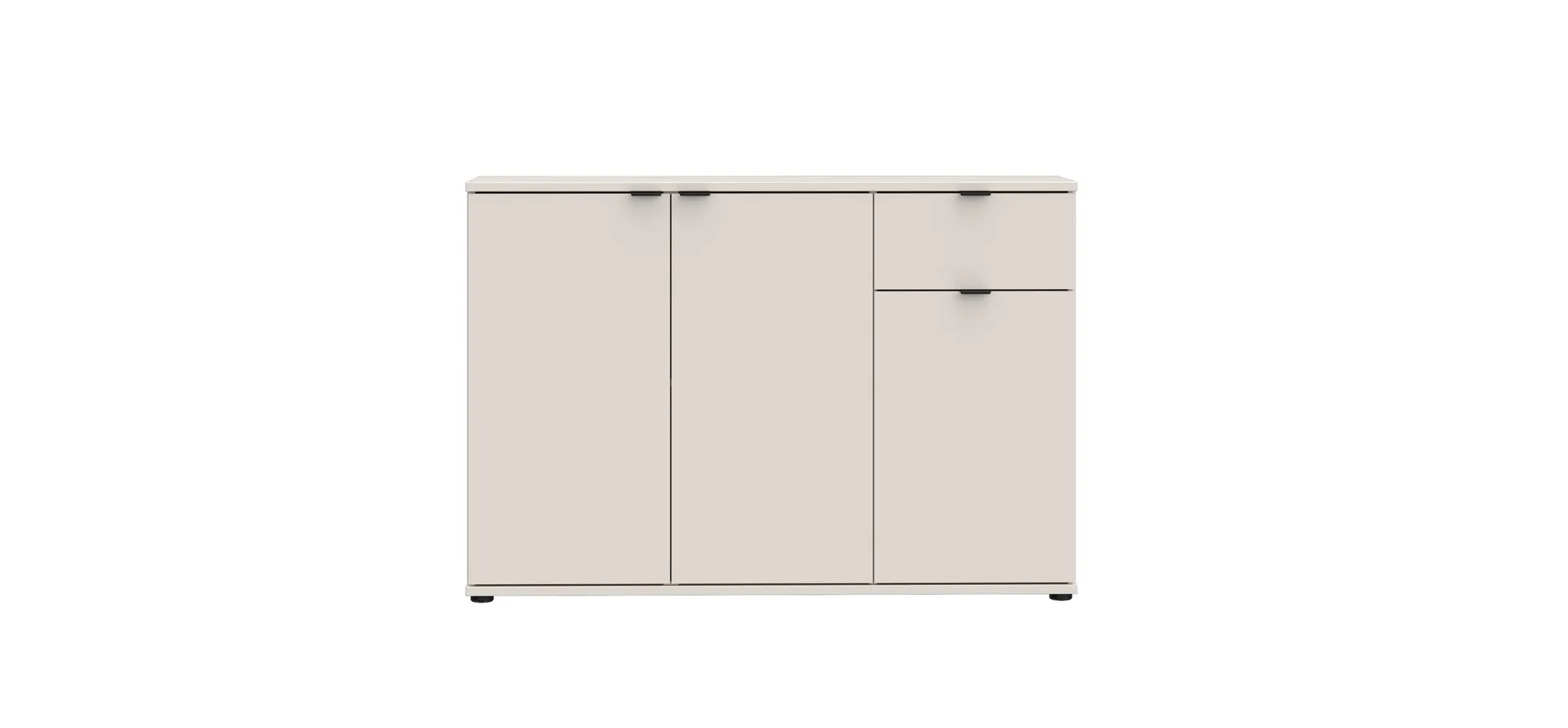 Kommode, Sand, 3 Türen, 1 Schub - Finella