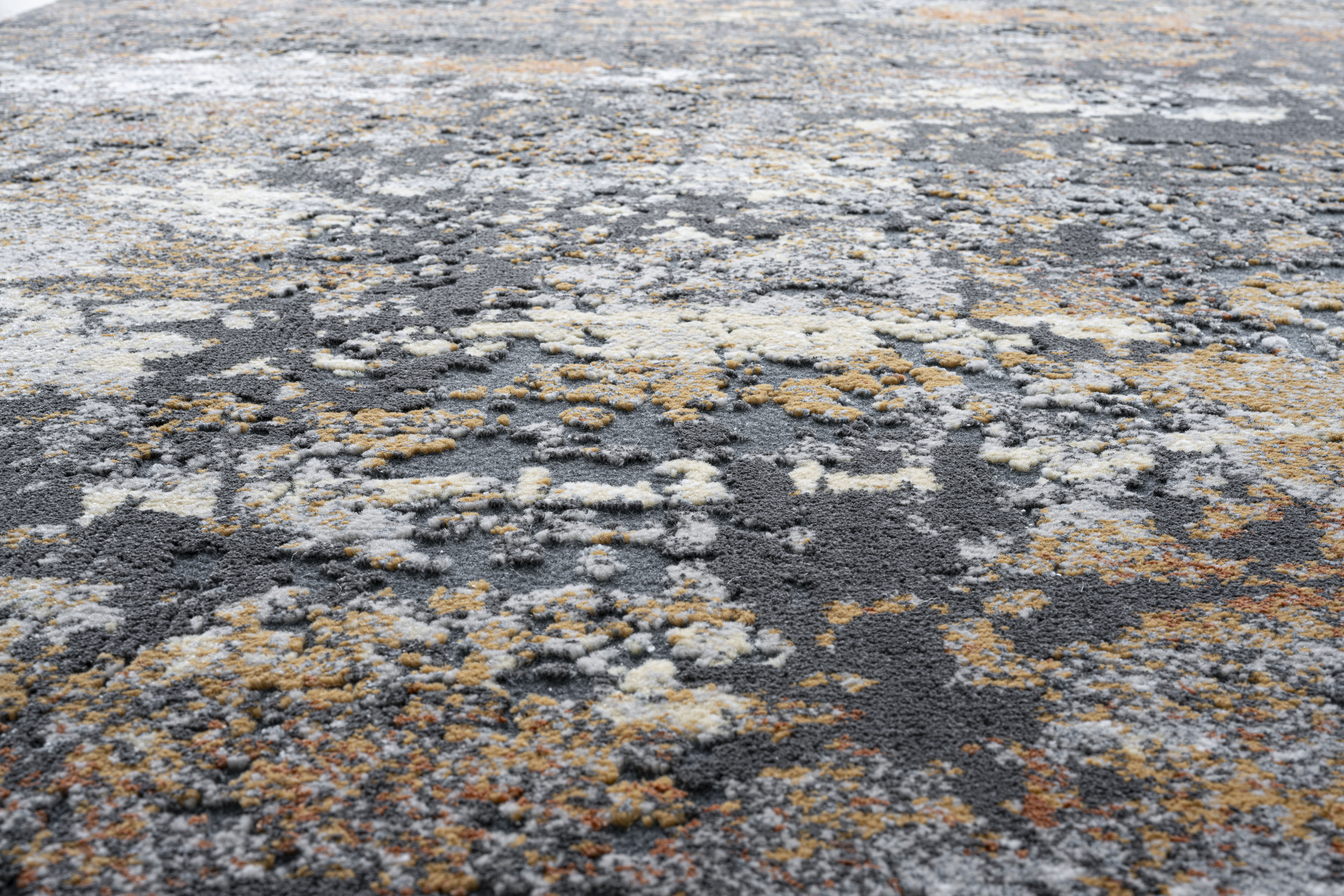 Webteppich, grau-gold-orange, 200x290 cm - Ranyon