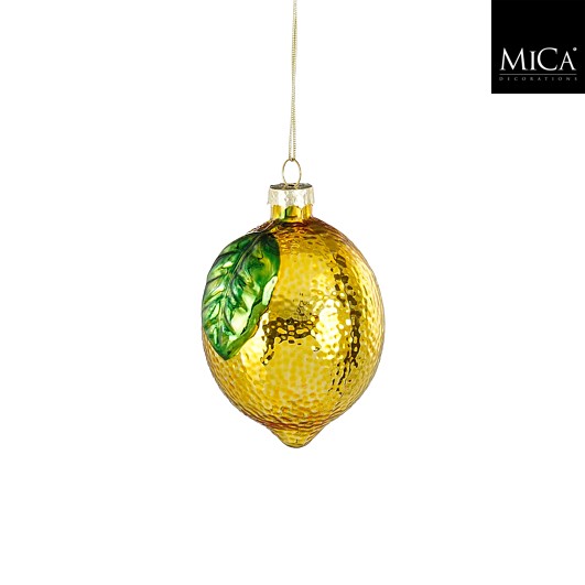 Ornament Zitrone - gelb - h9xd6,5cm