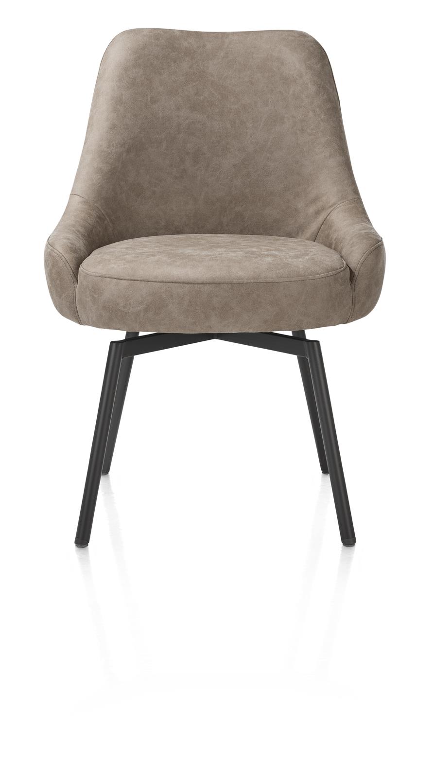 2er Stuhl-Set, beige, Gestell graphit - Rocco
