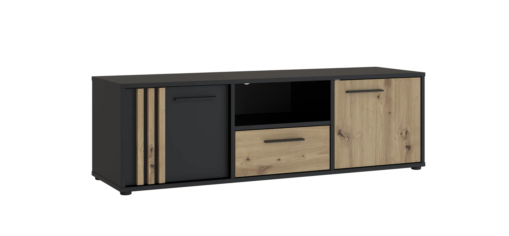 TV-Unterschrank, Black/Artisan Oak  - Floriss