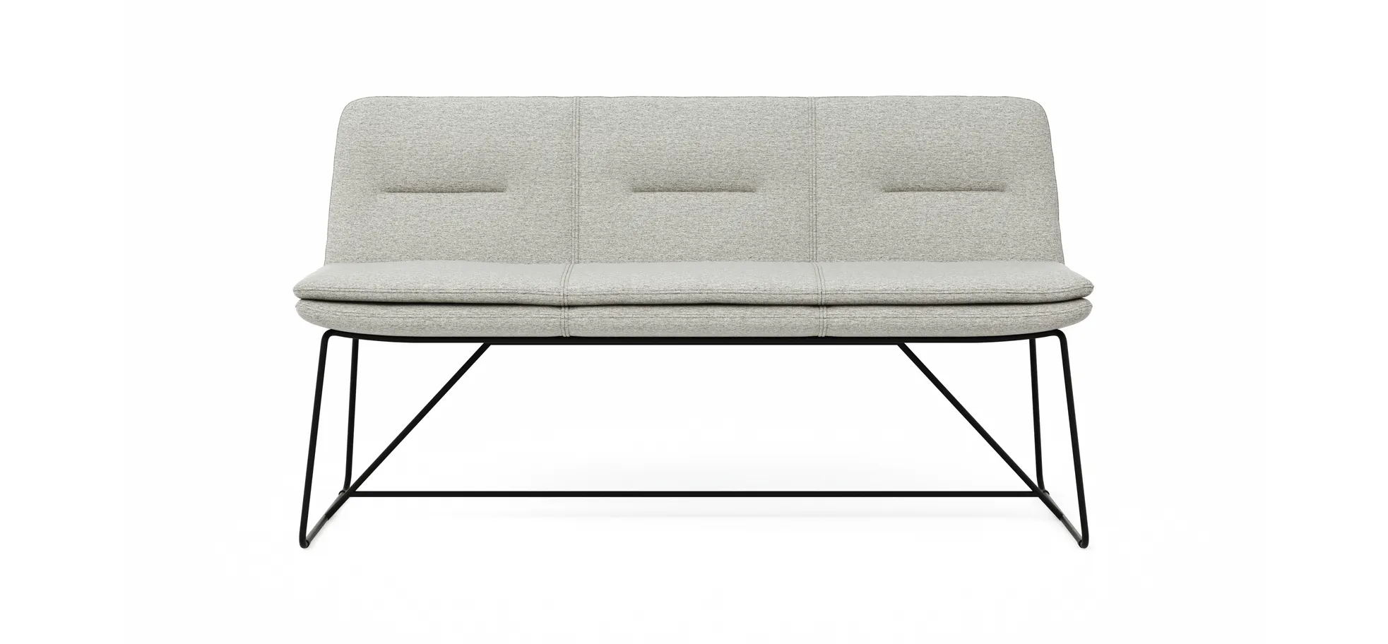 Polsterbank Macano - B ca. 160 cm, Stoff, Hellgrau