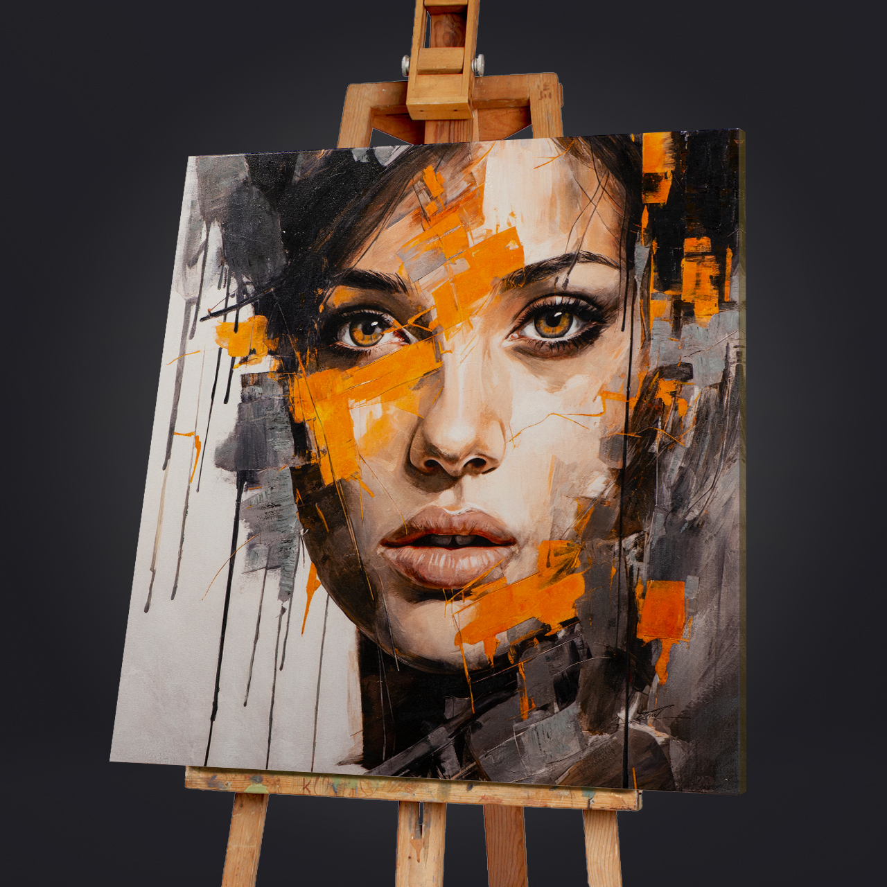 Bild, Acryl, 100x100 cm NEW - Brown eye girl