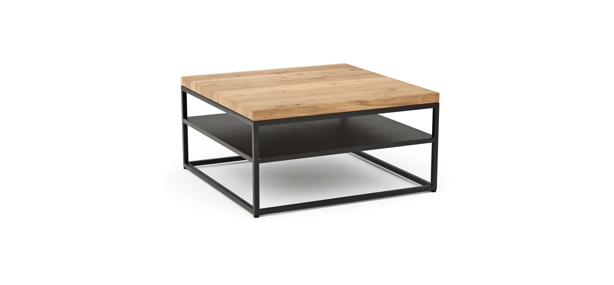 Couchtisch Farmingdale - LBH ca. 80x80x40 cm, Eiche massiv, natur geölt