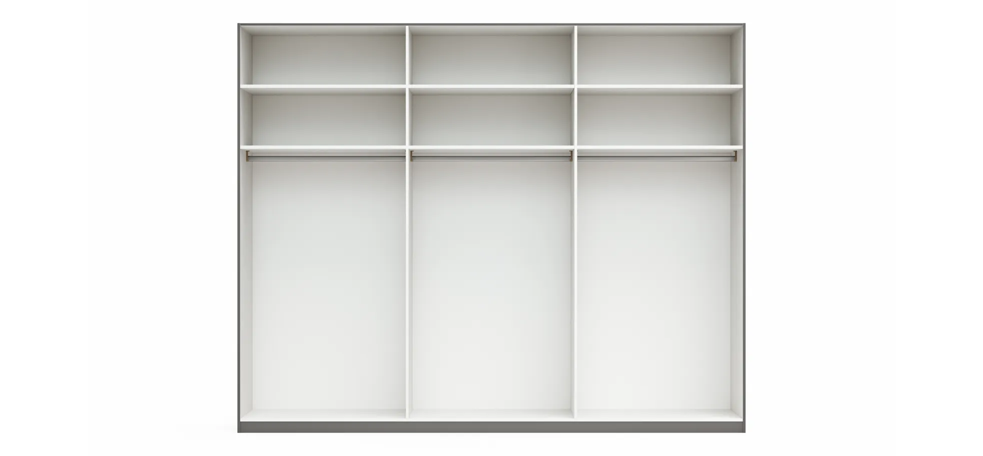 Drehtürenschrank Viana - B. ca. 299 cm, Lack, Steingrau
