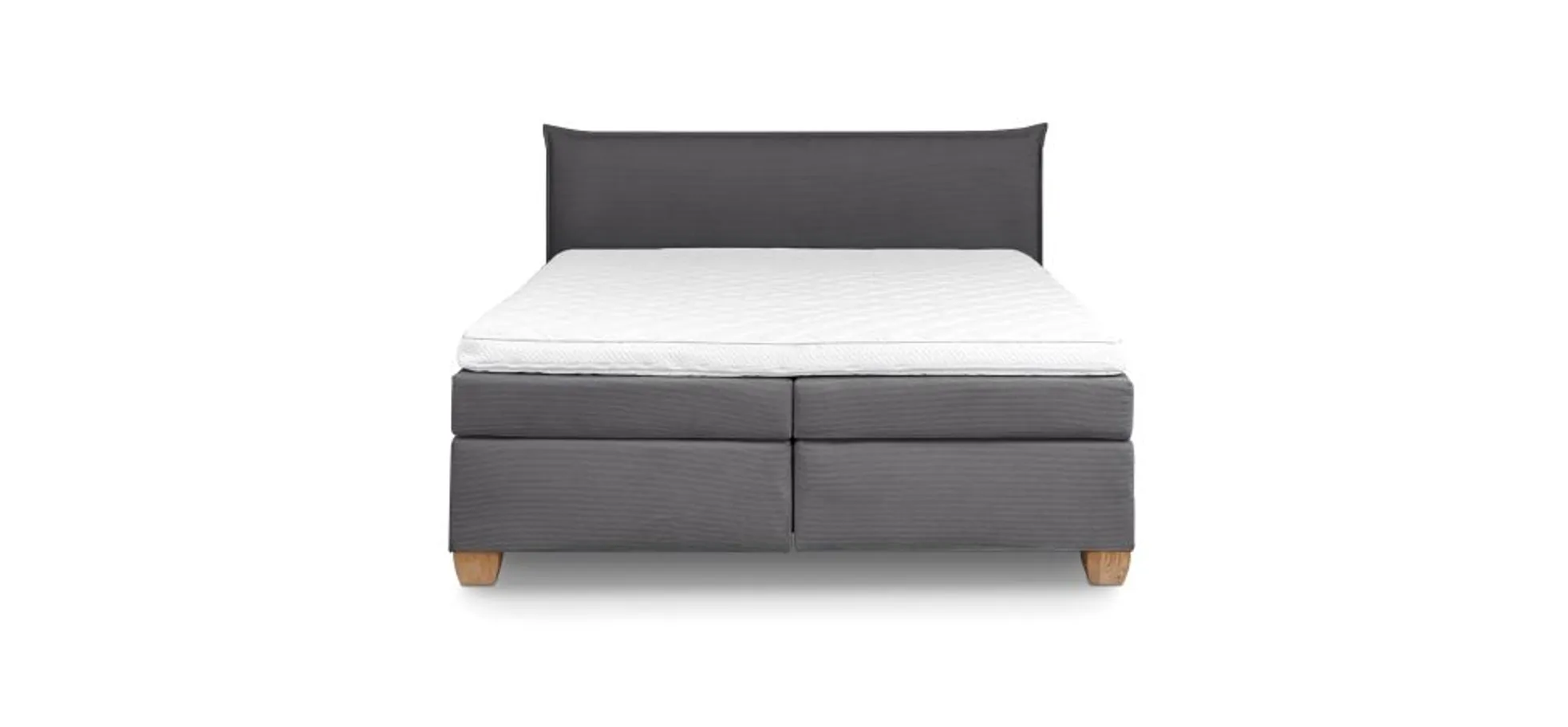  Boxspringbett HADAI- Liegefläche ca. 180x200 cm, Stoff, Anthrazit, TFK H2/TFK H3
