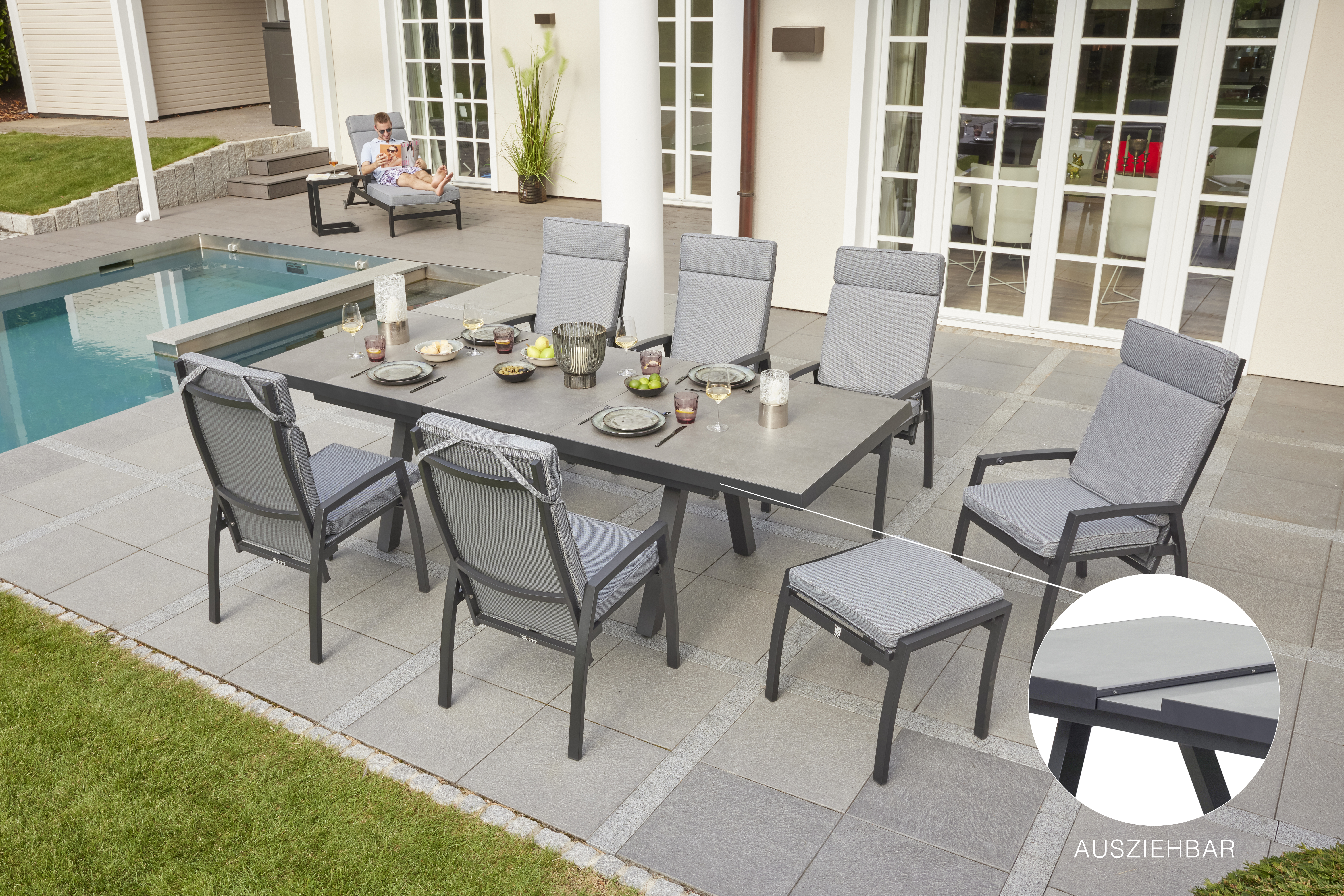 Hocker, Outdoor, inkl. Kissen - Sondrino