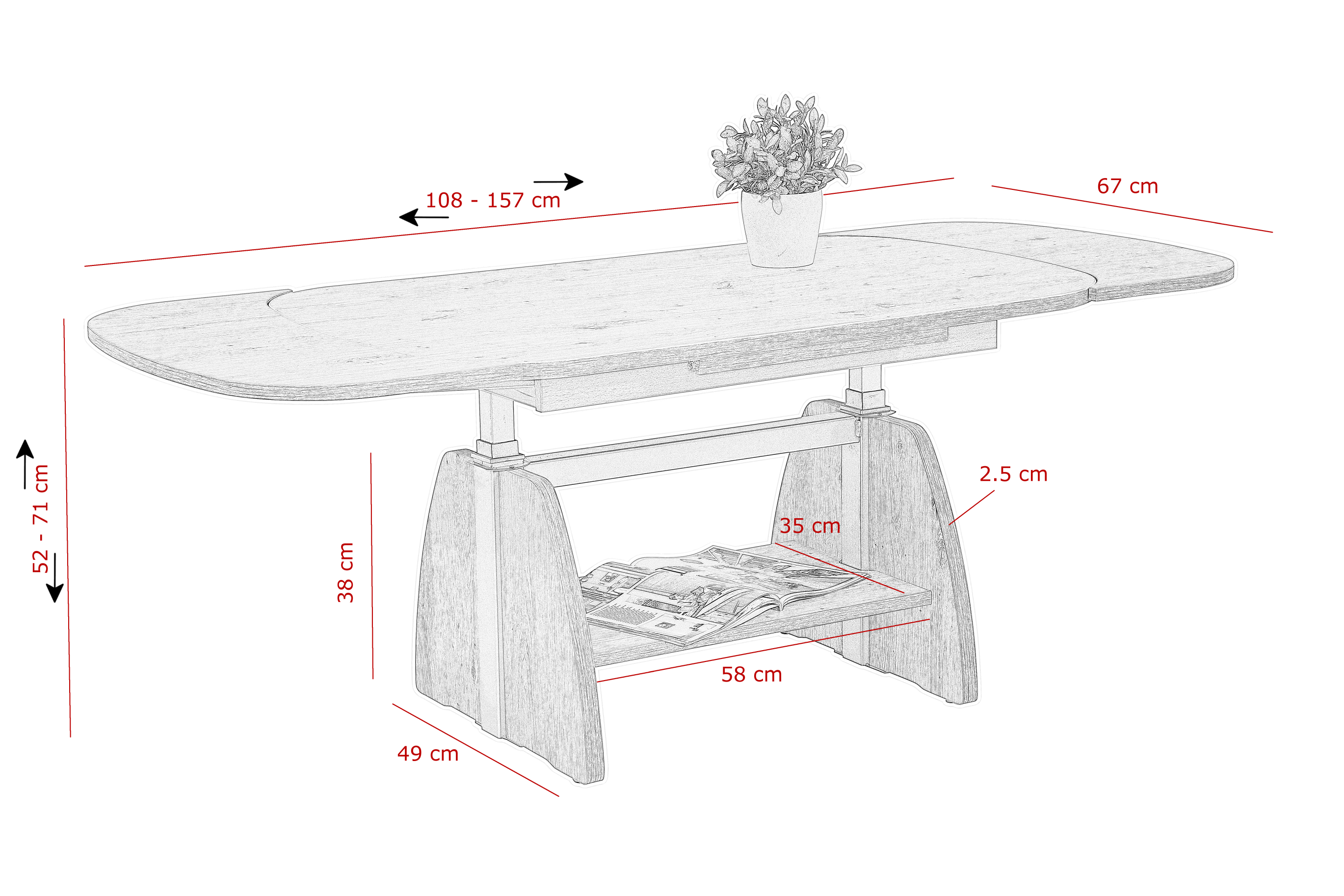 Couchtisch,  Lift höhenverstellbar  - MyTogo380