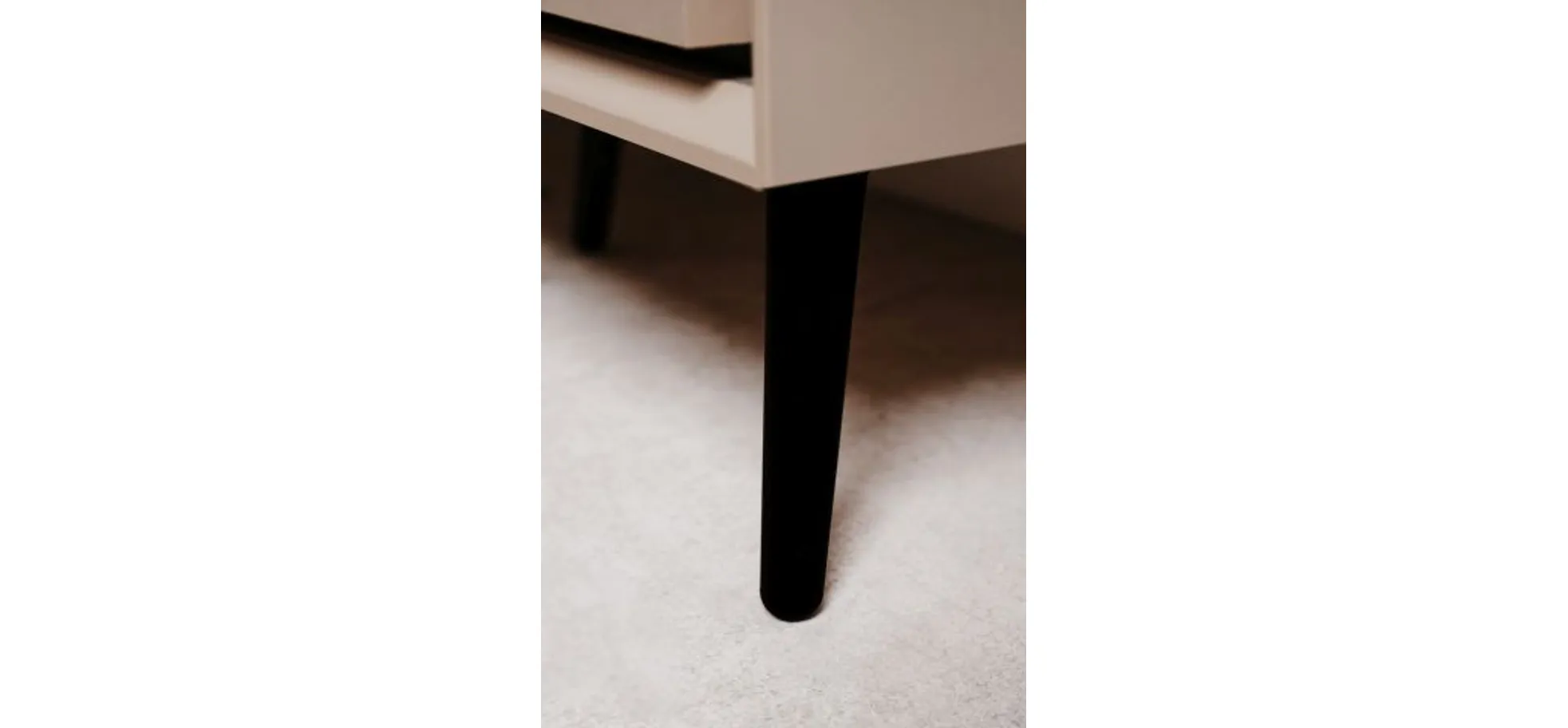 Highboard - B ca. 90 cm, Sand, Schwarz