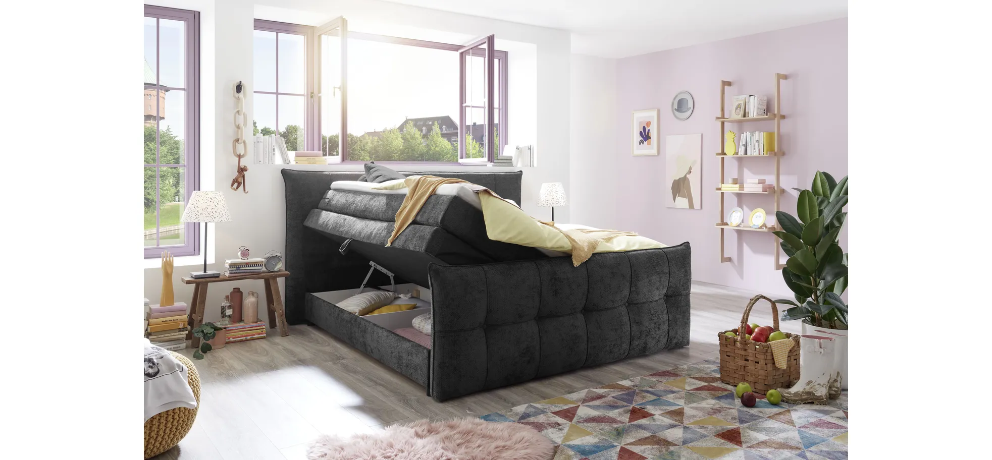 Boxspringbett, winter moss - Emilla