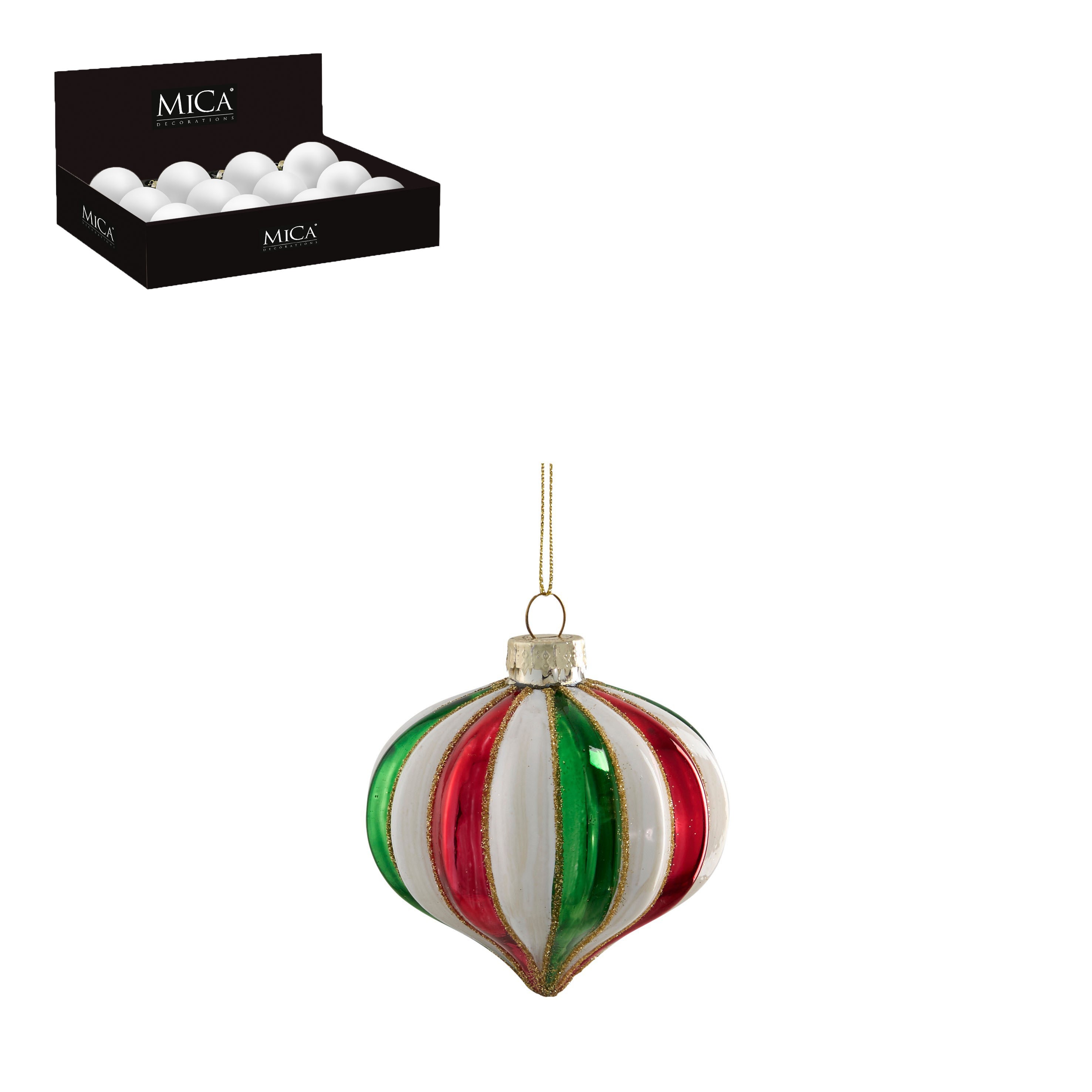 Ornament Zwiebel - rot, h8xd8cm