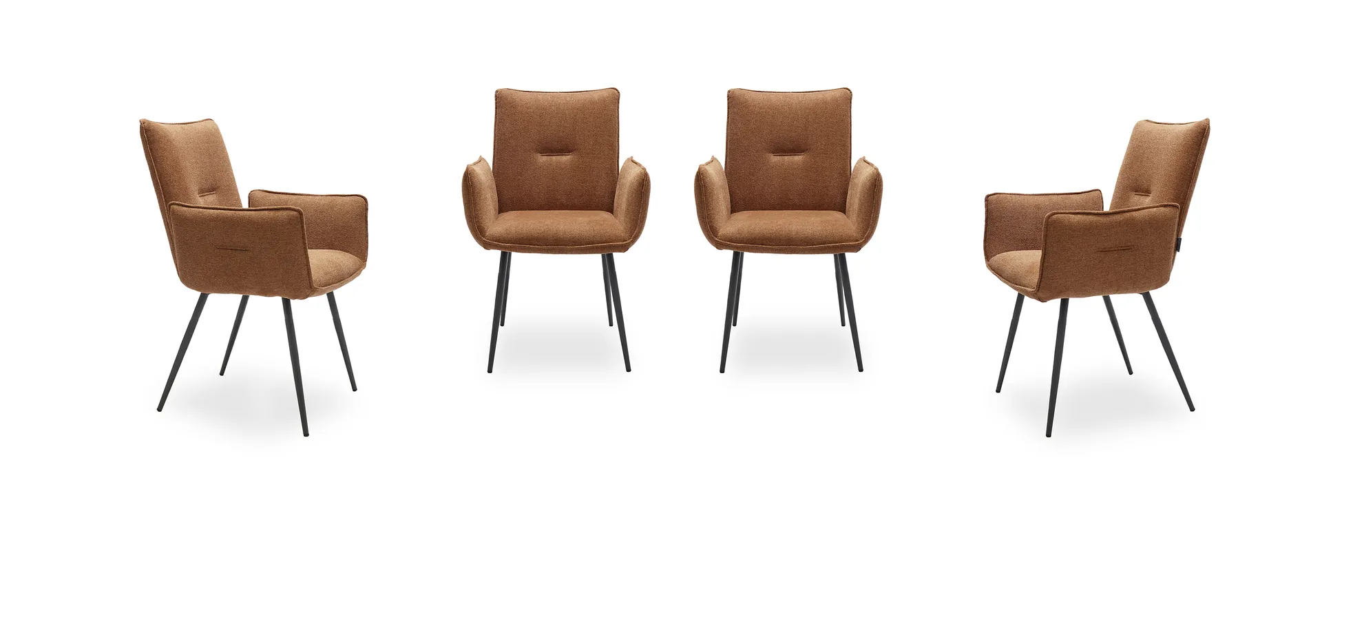 Vierfußstuhl mit Armlehnen, kupfer - Marcela