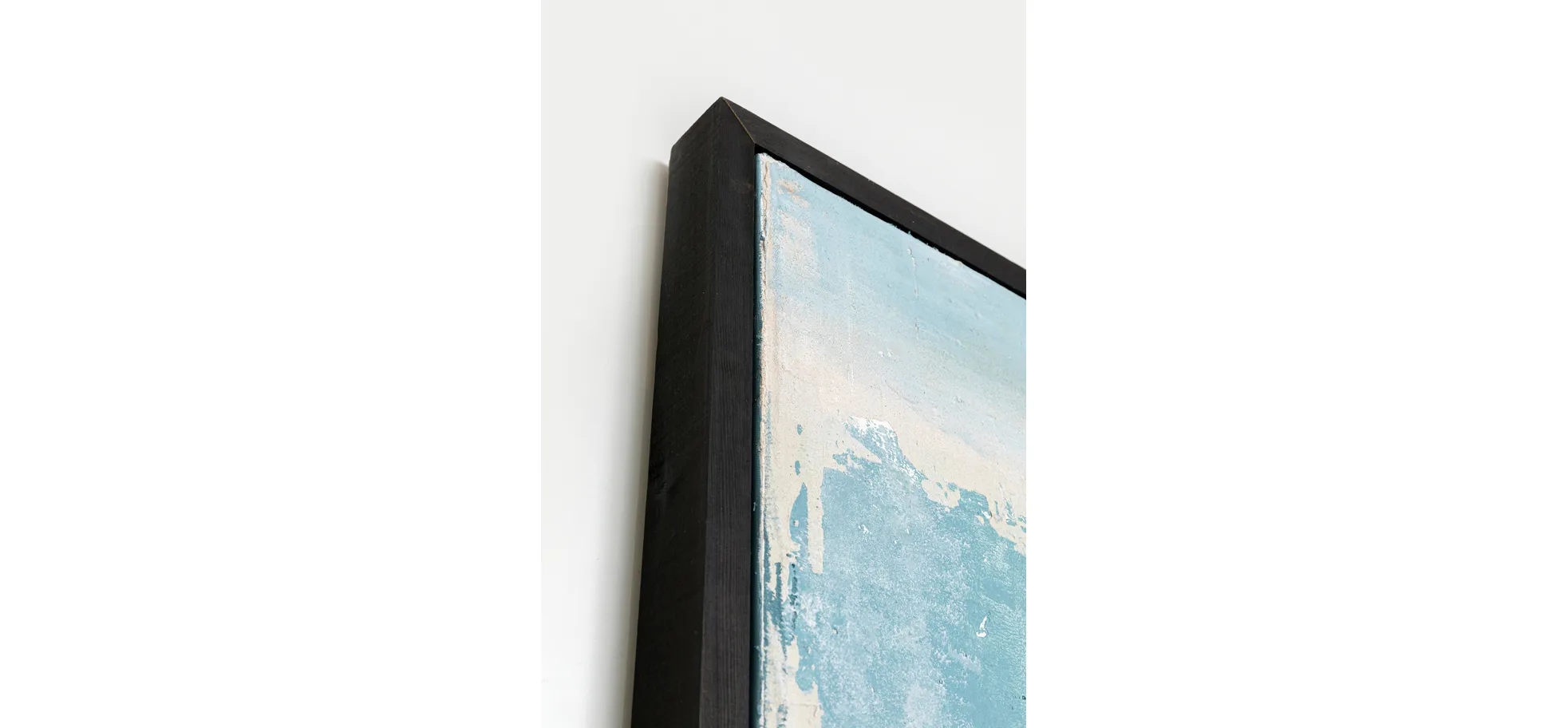 Gerahmtes Bild - LB ca. 120x160 cm, Grau, Blau