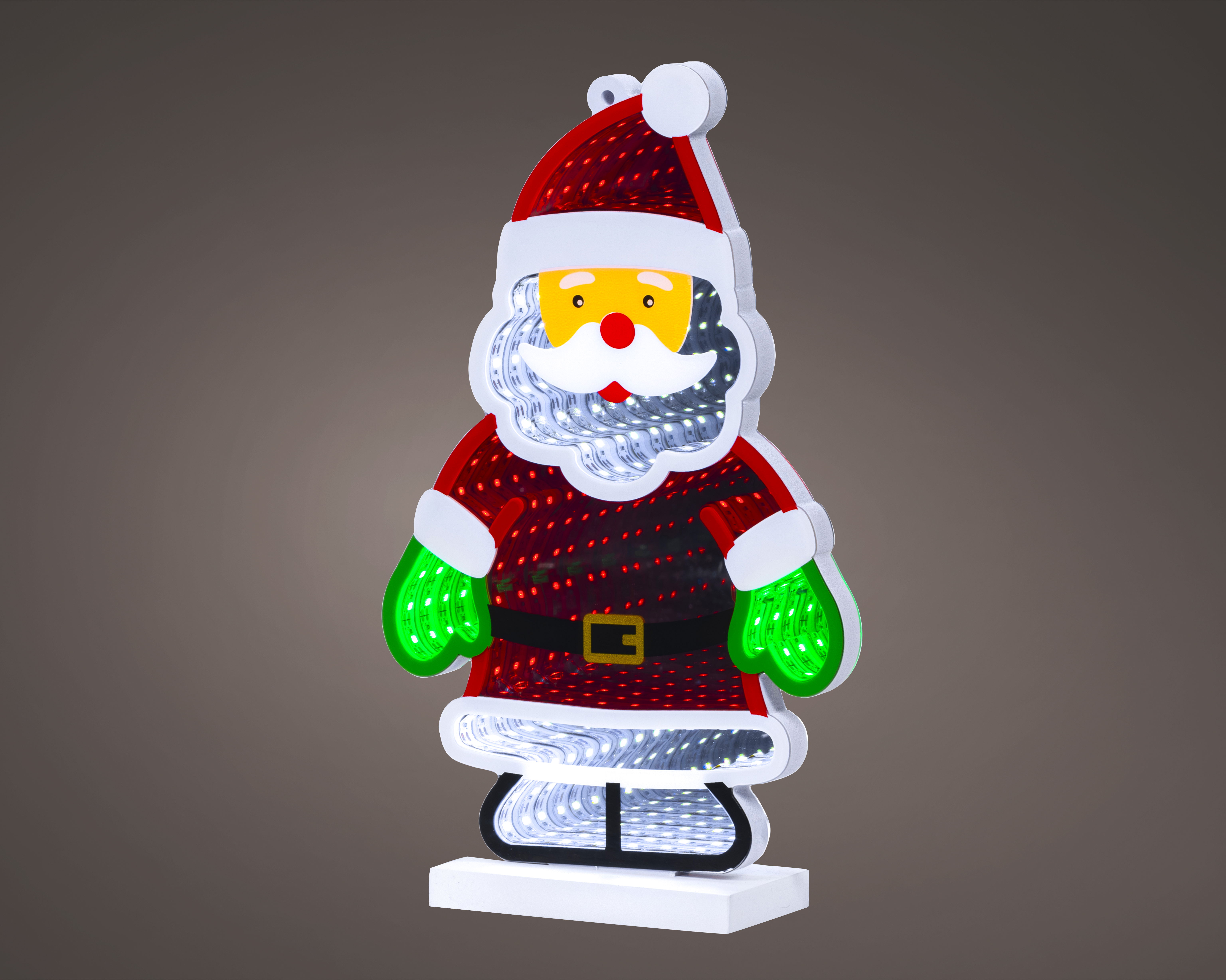 LED Infinity Weihnachtsmann - bunt, Acryl, L6-W15.5-H26cm-125L
