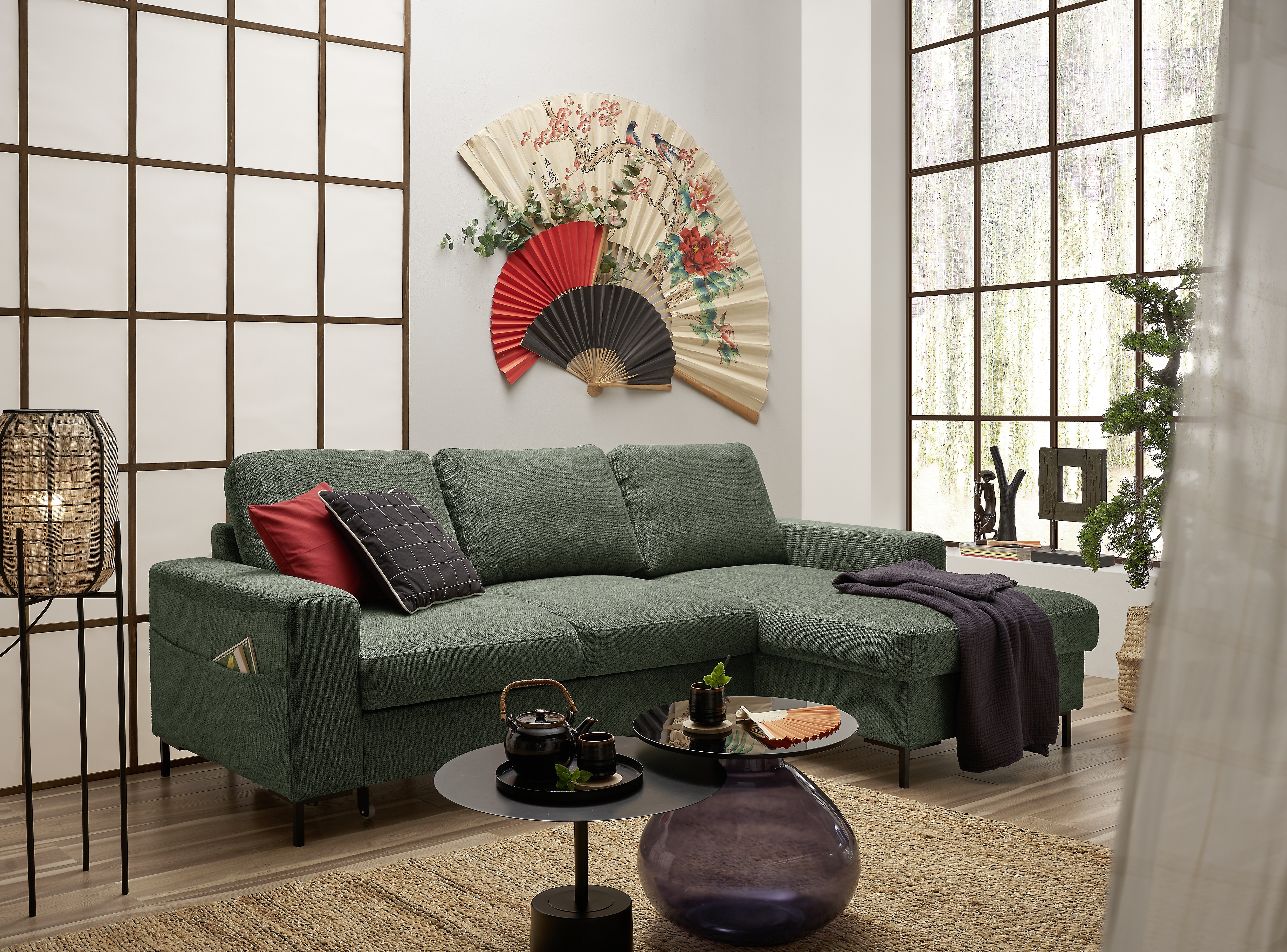 Ecksofa, winter-moos - Sanya