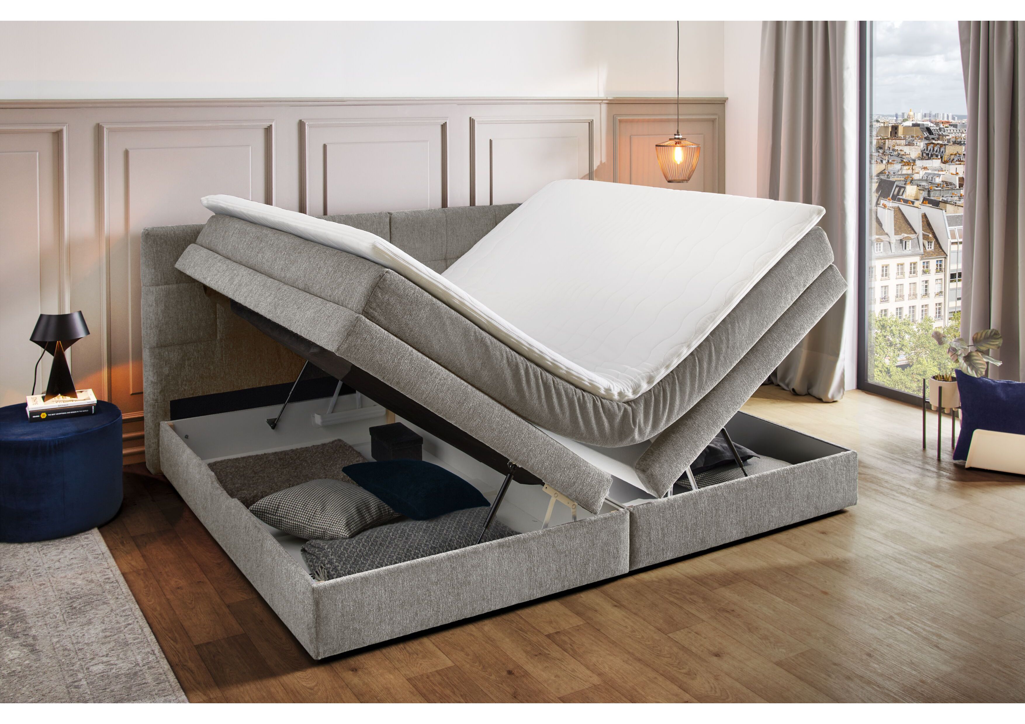 Familien - Boxspringbett, grau - MyStyle 3059