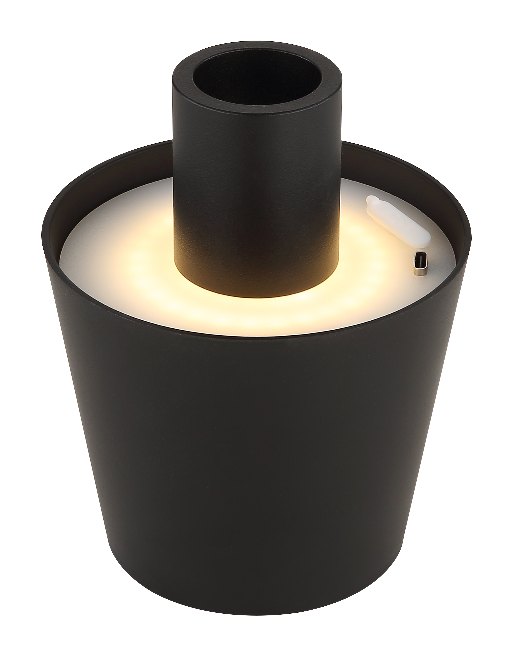 Flaschenaufsatzleuchte - schwarz