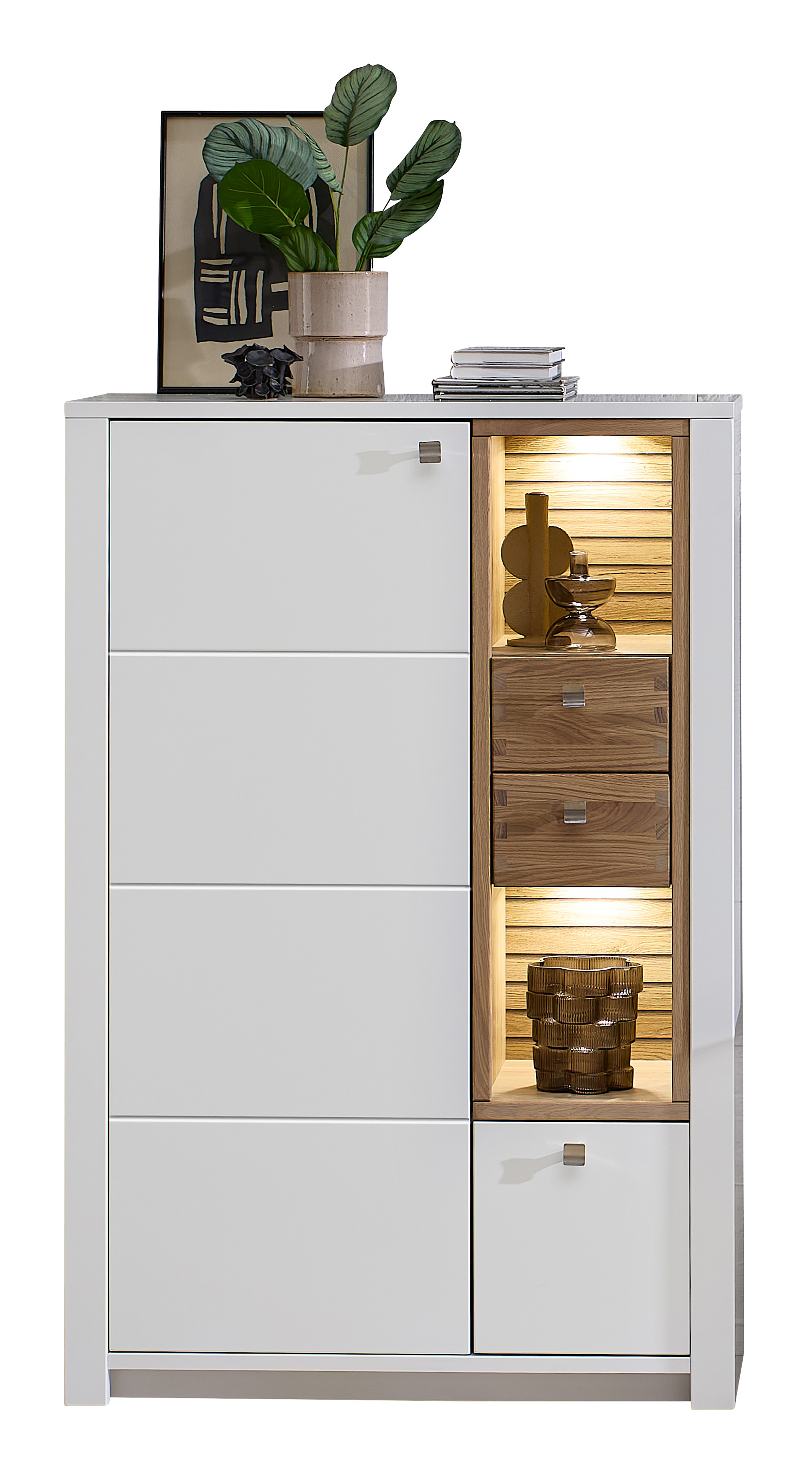 Stauraumelem.mit Bel., weiß matt - MyStyle 1006