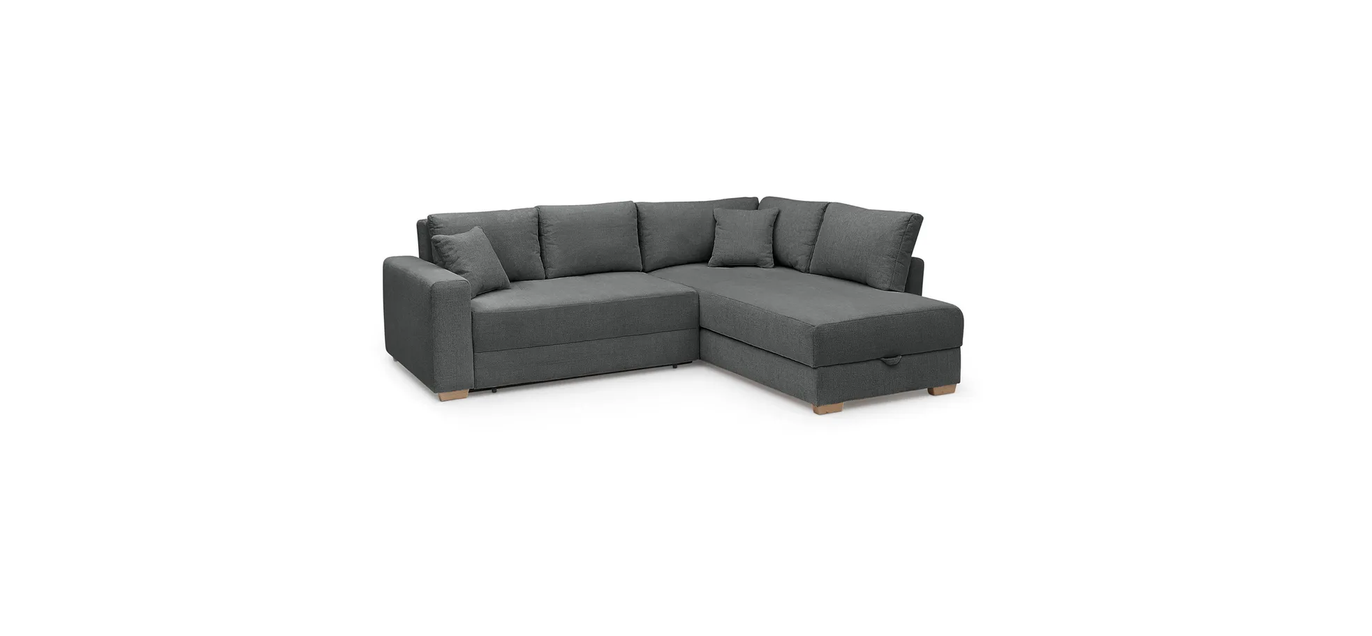 Ecksofa, Stoff Chenille dunkelgrau - Jyte