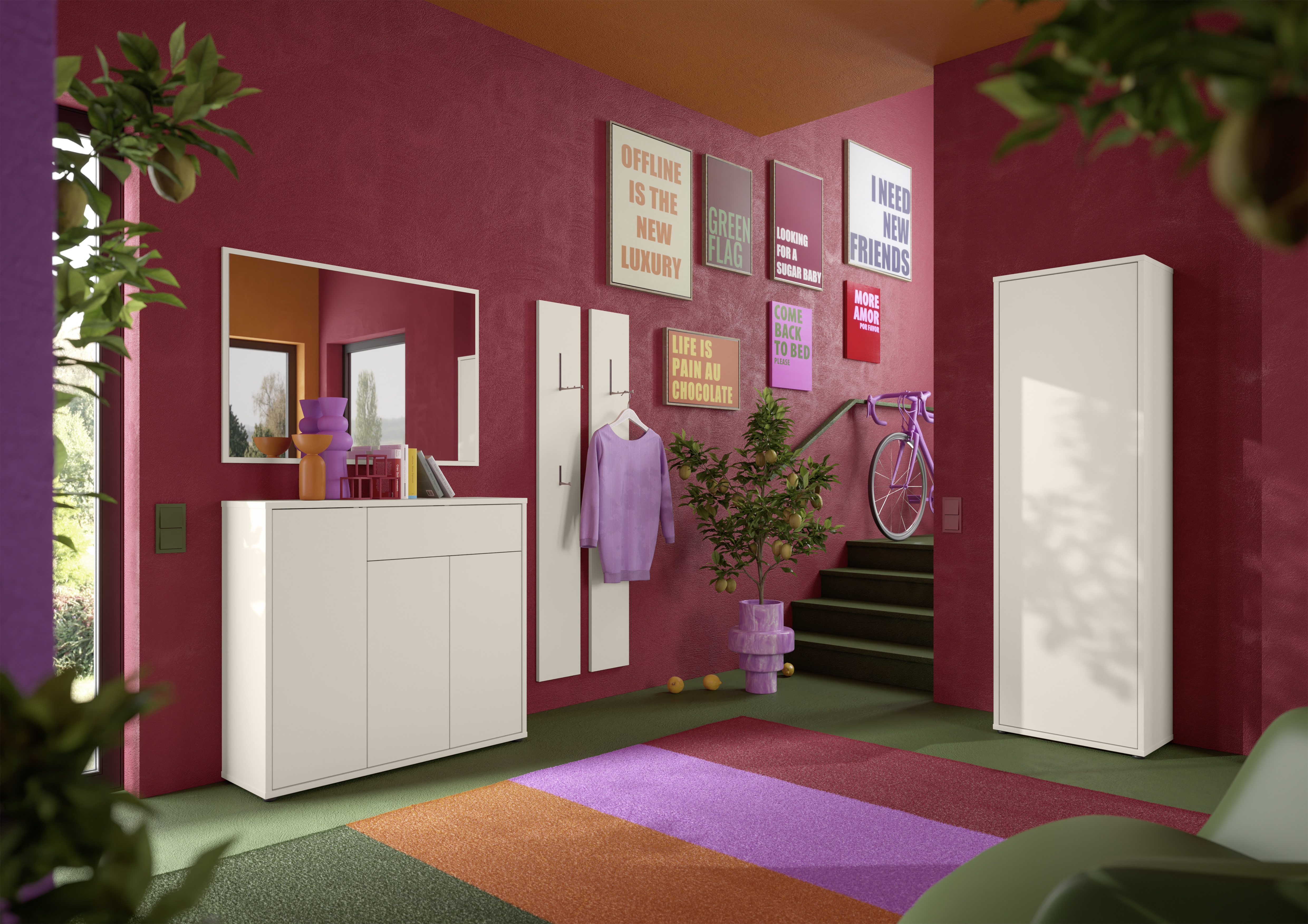 Schuhschrank, Dekor sand - Faid