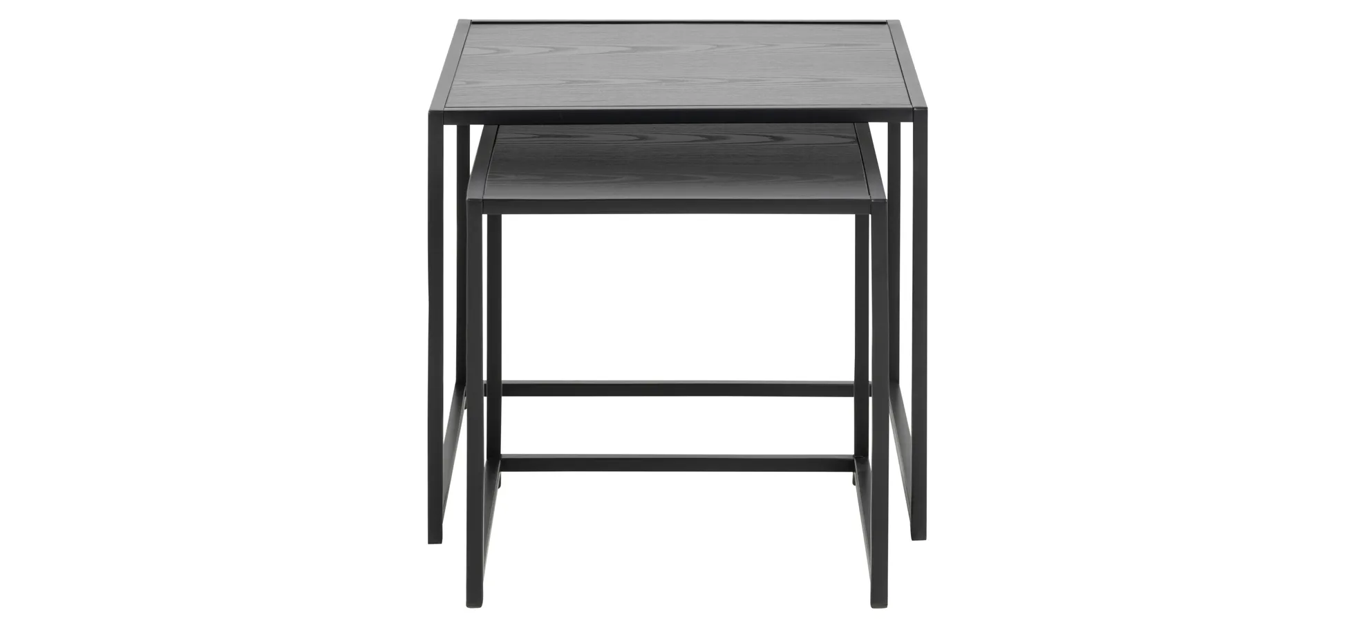 Couchtisch - 2er Set, Esche schwarz, Schwarz 
