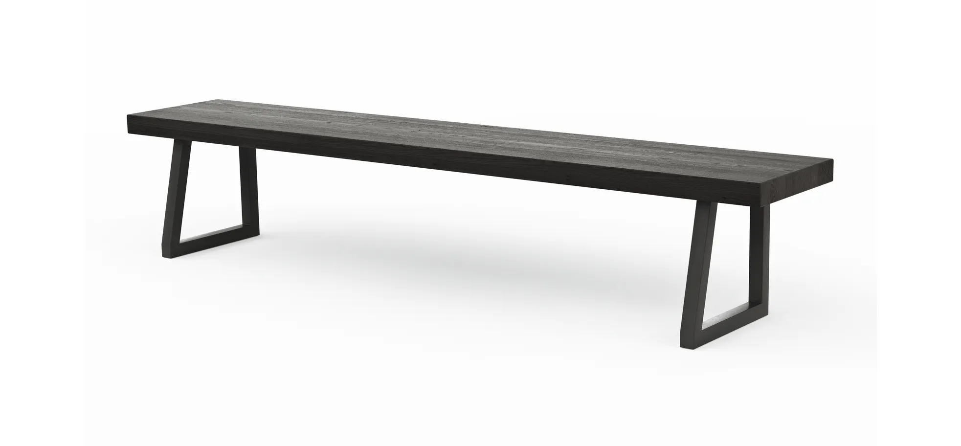 Holzbank Clifton - Breite ca. 220cm, Zerreiche massiv, smoked