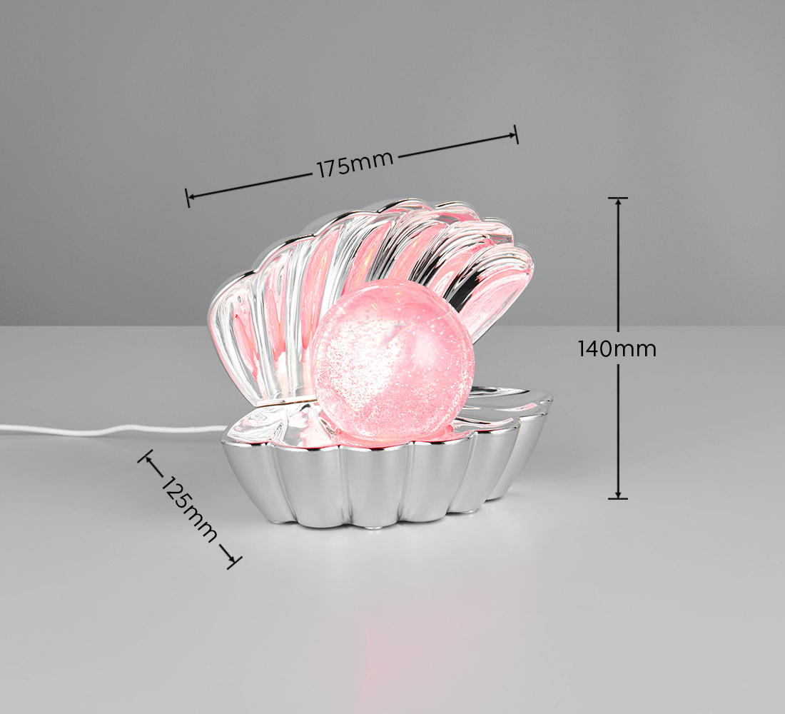 Tischleuchte Shelly - Kunststoff, chrom, 17,5x12,5x14,5cm