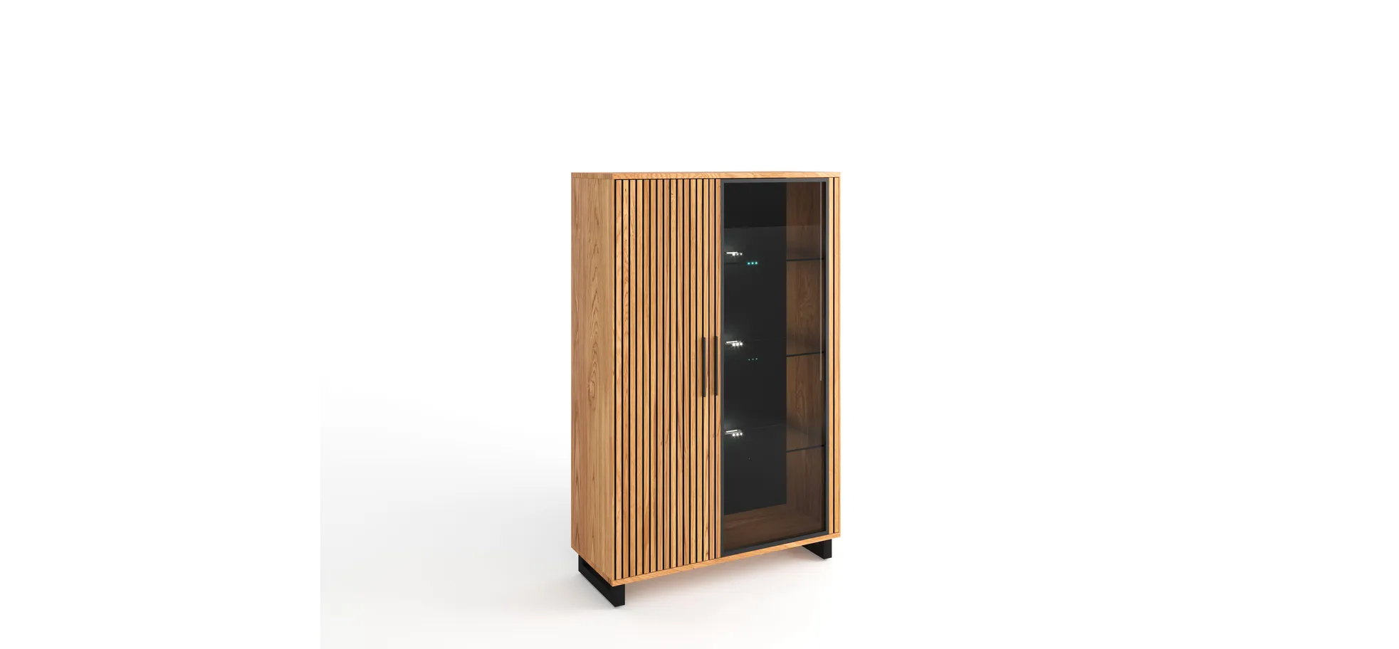 Highboard, Eiche teilmassiv geölt - Emila