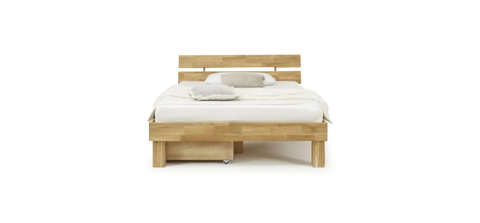 Bettgestell, Wildeiche massiv geölt - Erasmo