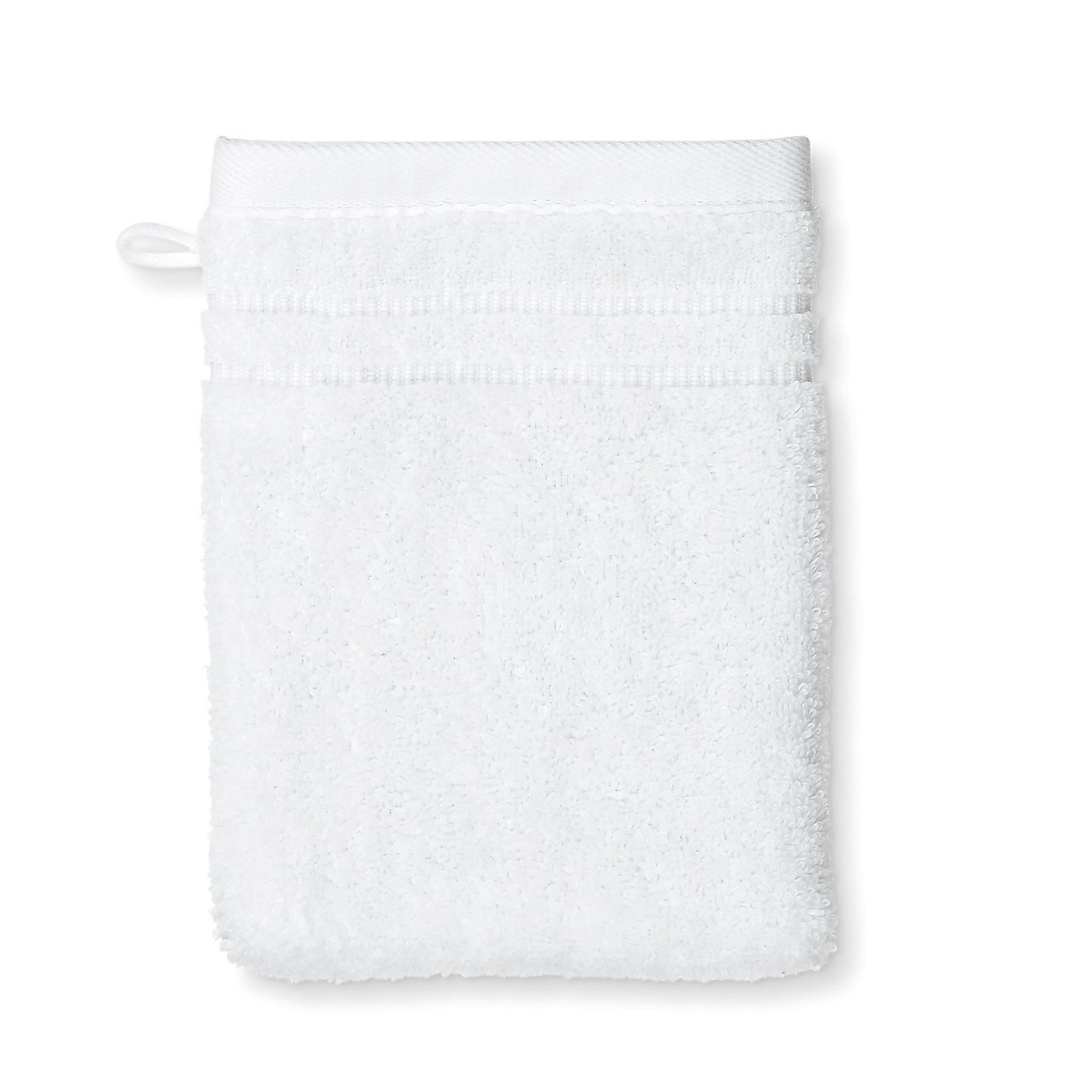 Waschhandschuh Leonora 21x15 cm - 100%Baumwolle Premium schneeweiß