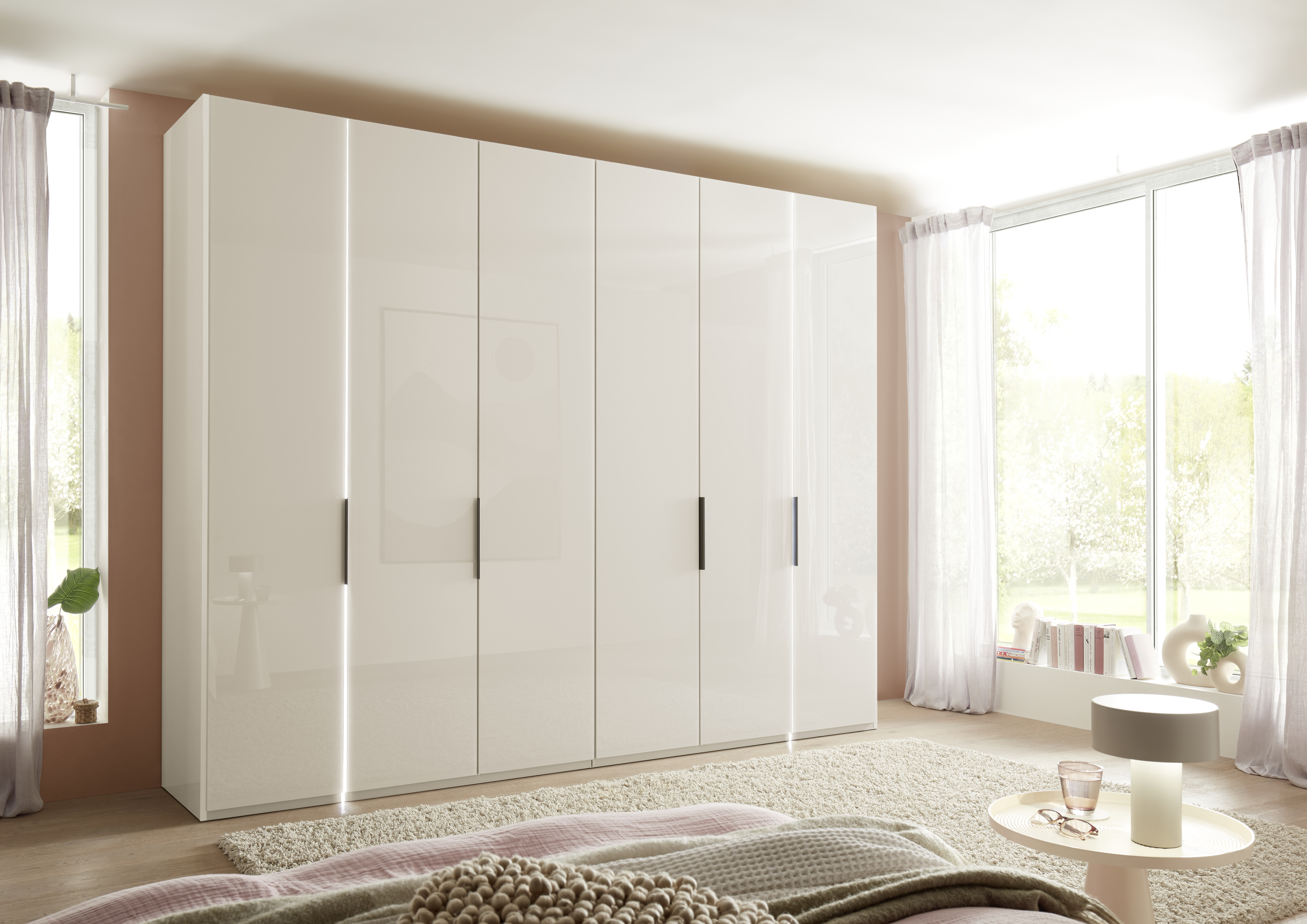 Drehtürenschrank 6-türig, Front Glas - LS25 Cerma