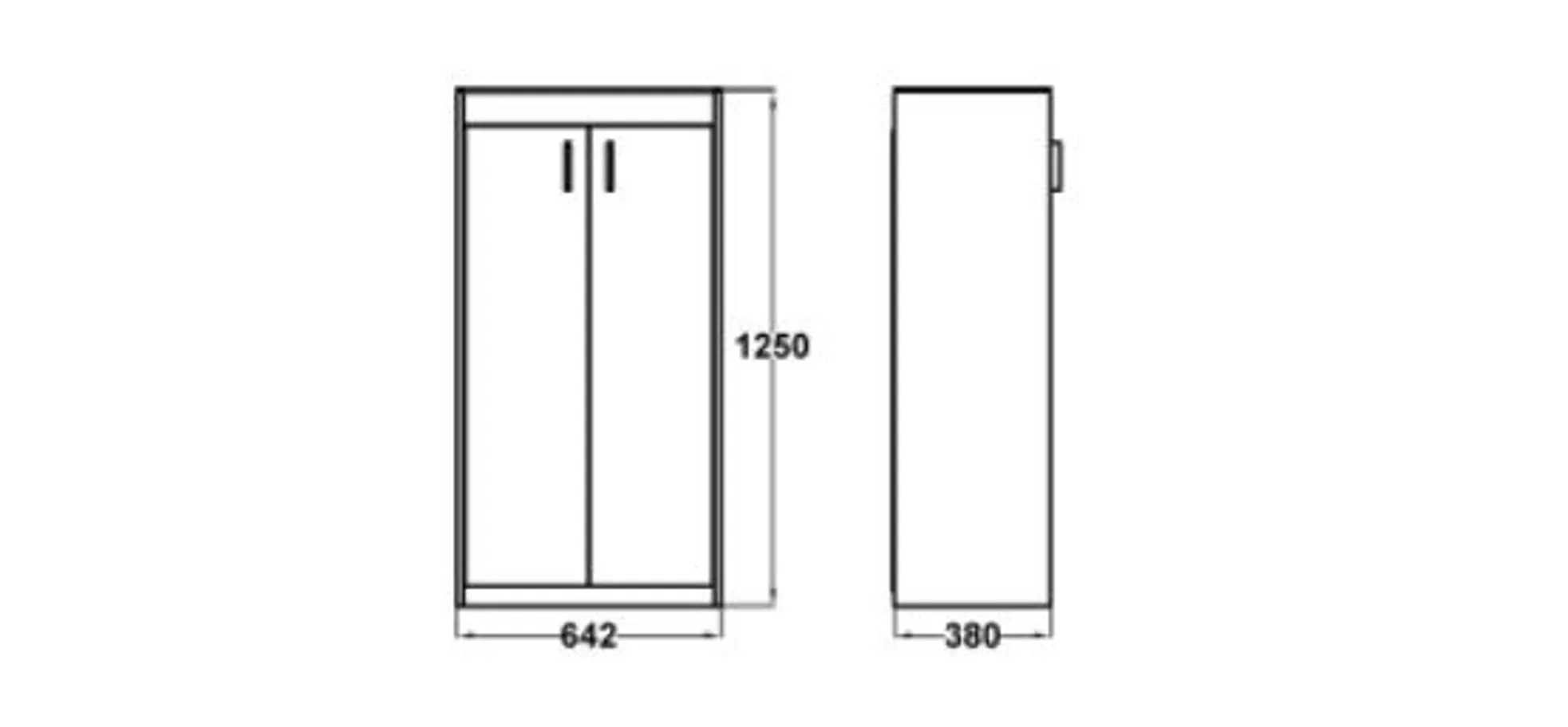 Schuhschrank - B ca. 64 cm, Artisan Eiche Nachbildung, Weiß