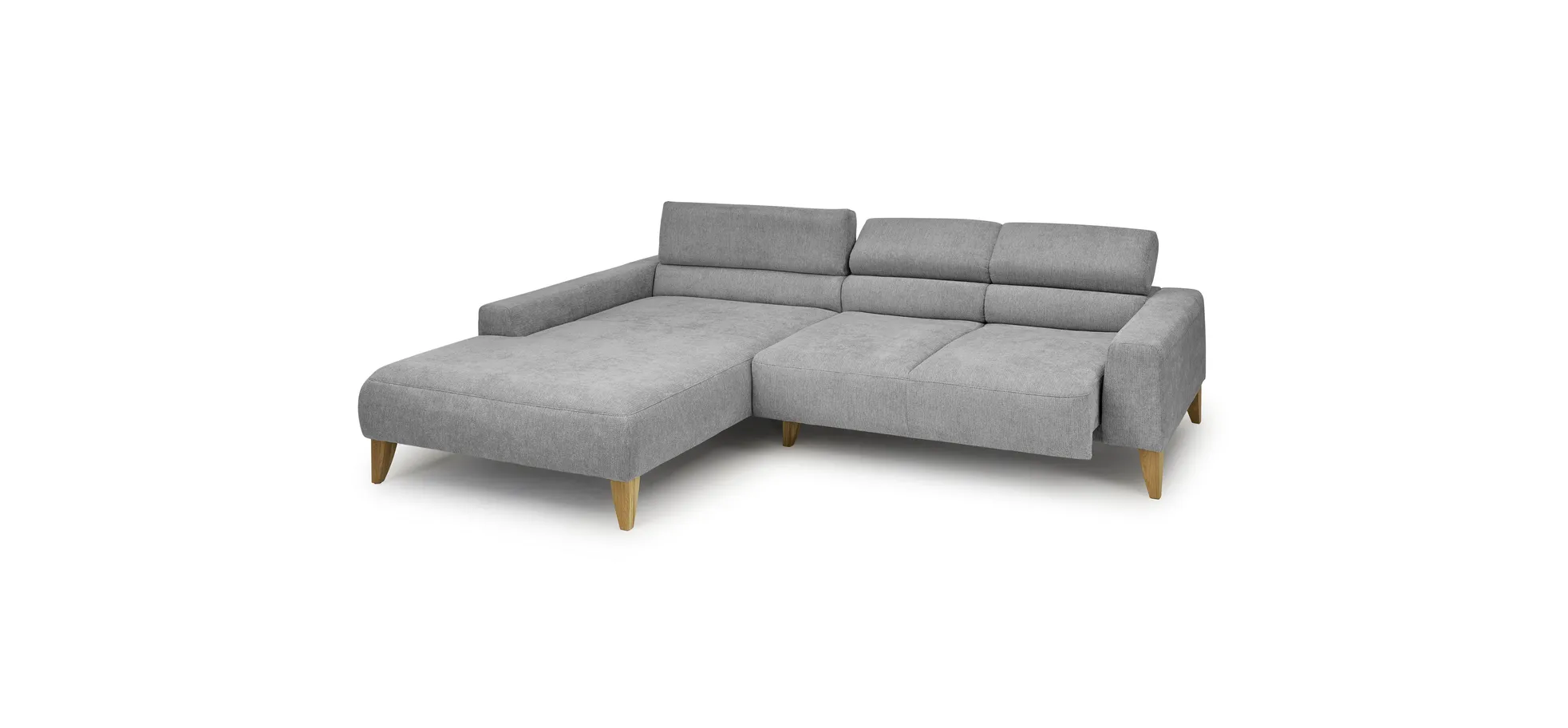 Ecksofa CHENOA - Longchair links und 2-Sitzer, Sitzvorzug motorisch, Stoff, Steingrau Ecksofa CHENOA - Longchair links und 2-Sitzer, Sitzvorzug motorisch, Stoff, Steingrau