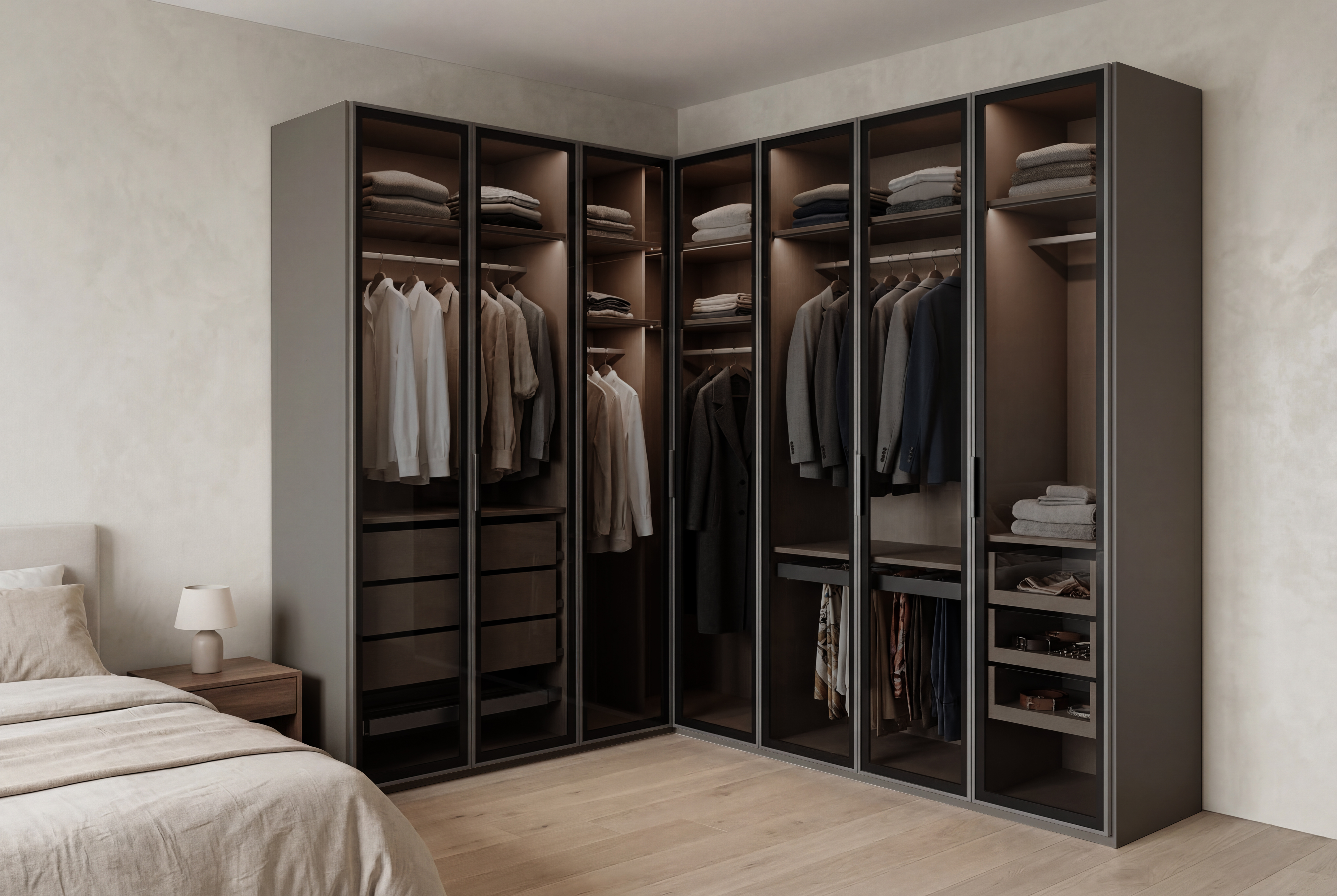 Kleiderschrank, graphit Dekor - MyStyle 3104