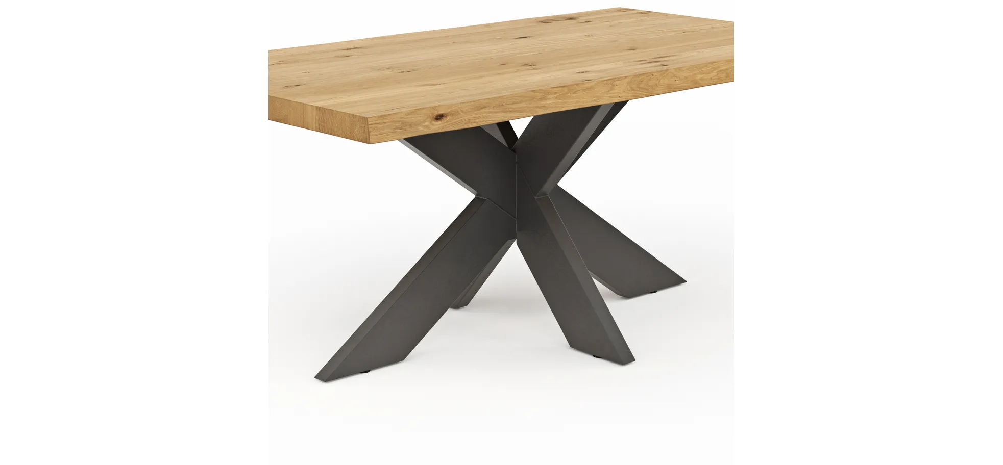 Esstisch Clifton - LB ca. 180x100 cm, Wildeiche massiv