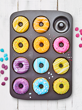 Donut-Blech, für 12 Stück - Ø 7 cm, 37 x 26 cm