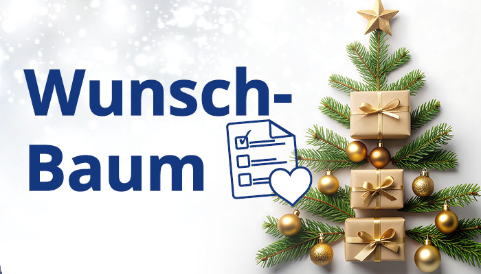 Meyerhoff Wunschbaum Aktion • Tannenbaum aus Ästen und Geschenken