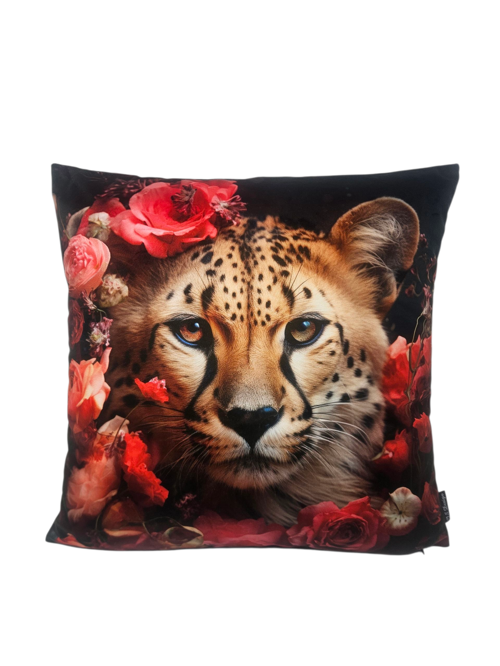 Kissenhülle Velour 45x45cm - Gepard