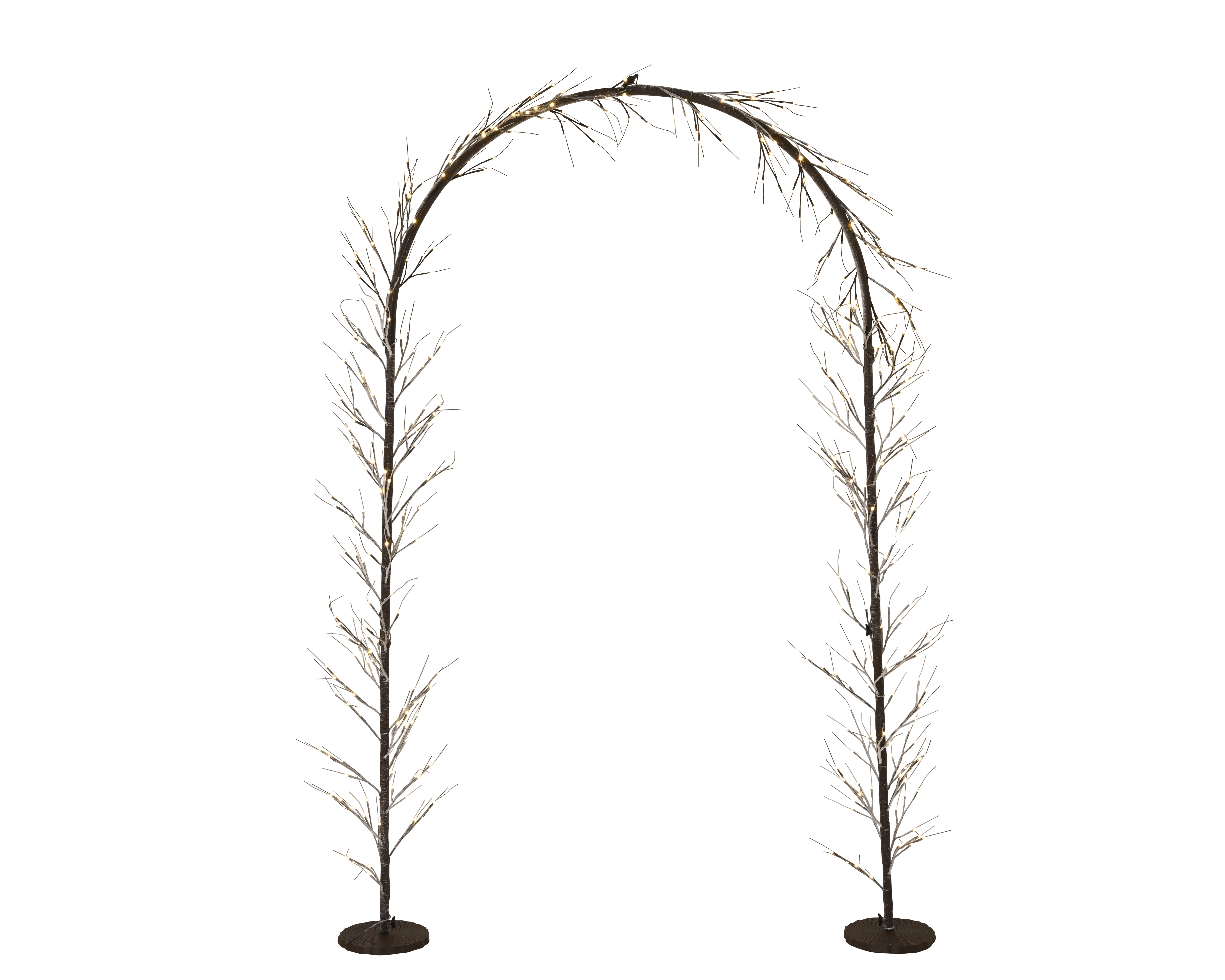 LED Bogen - braun/warmweiss, Metall, W130-H230cm-384L