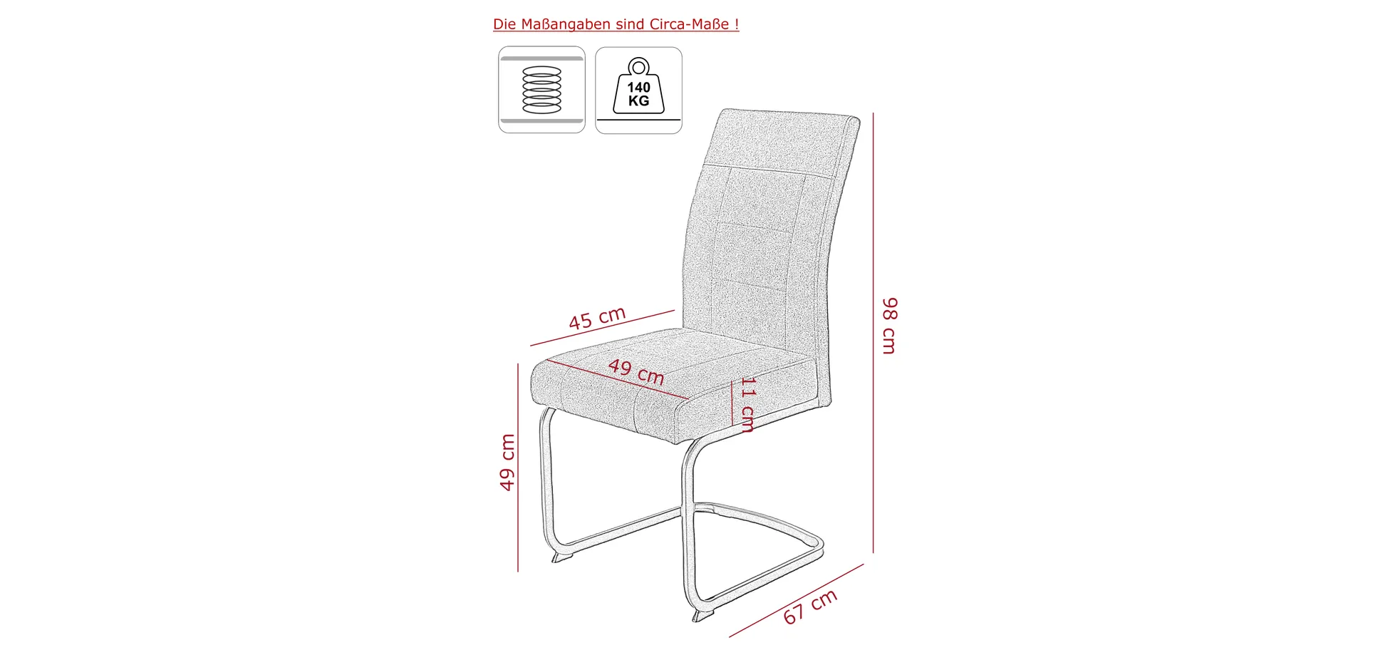 Schwingstuhl, Webstoff Anthrazit - MyStyle 4017