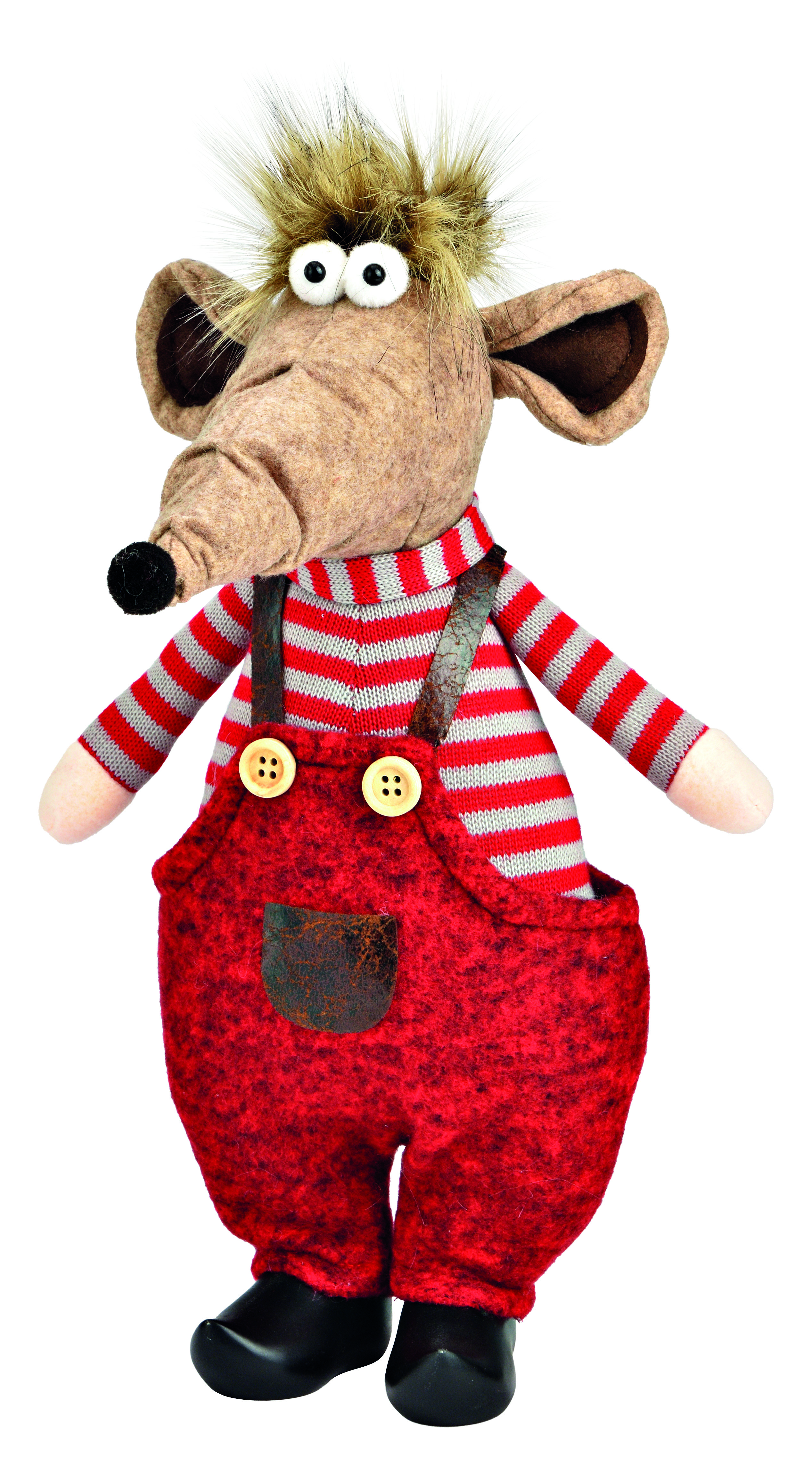 Aufsteller Maus - Textil rot, 16x30x16cm