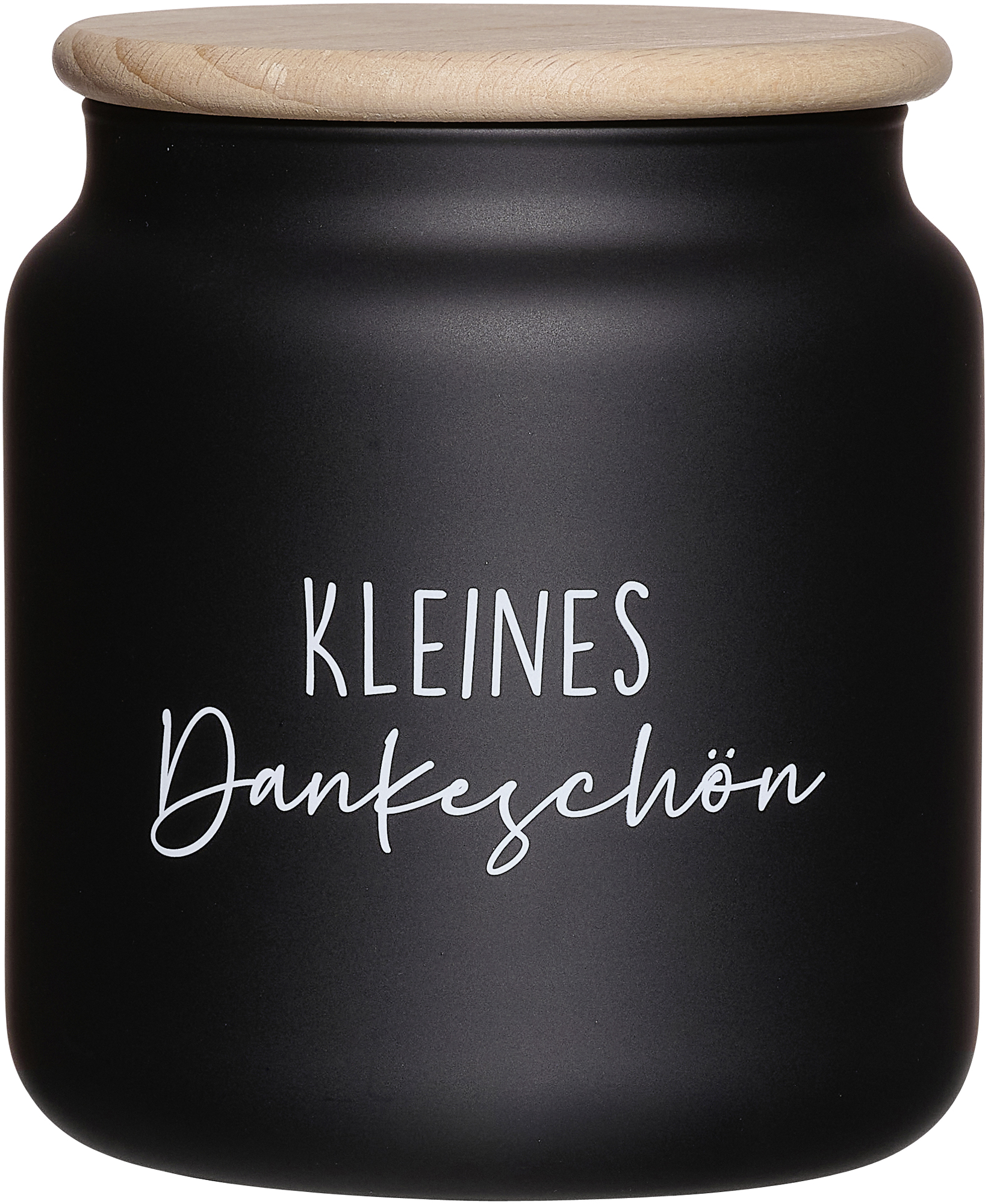 Vorratsdose Svart Dankeschön 1,1 l - Glas mit Buchendeckel, zylindrisch